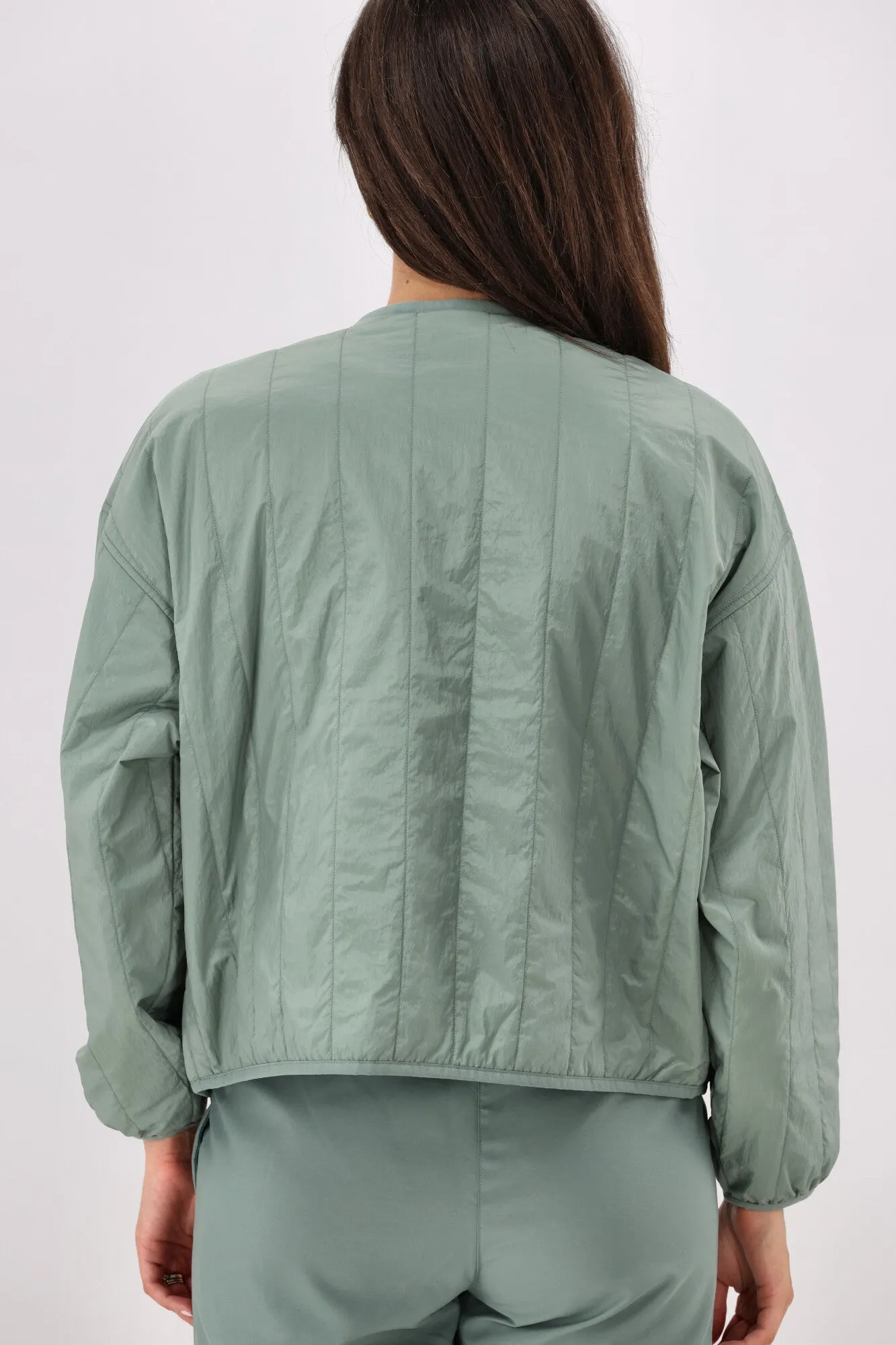 Puma WARDROBE ESS Relaxed Reversible Liner Jacket Green Moon