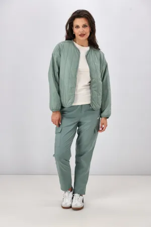 Puma WARDROBE ESS Relaxed Reversible Liner Jacket Green Moon