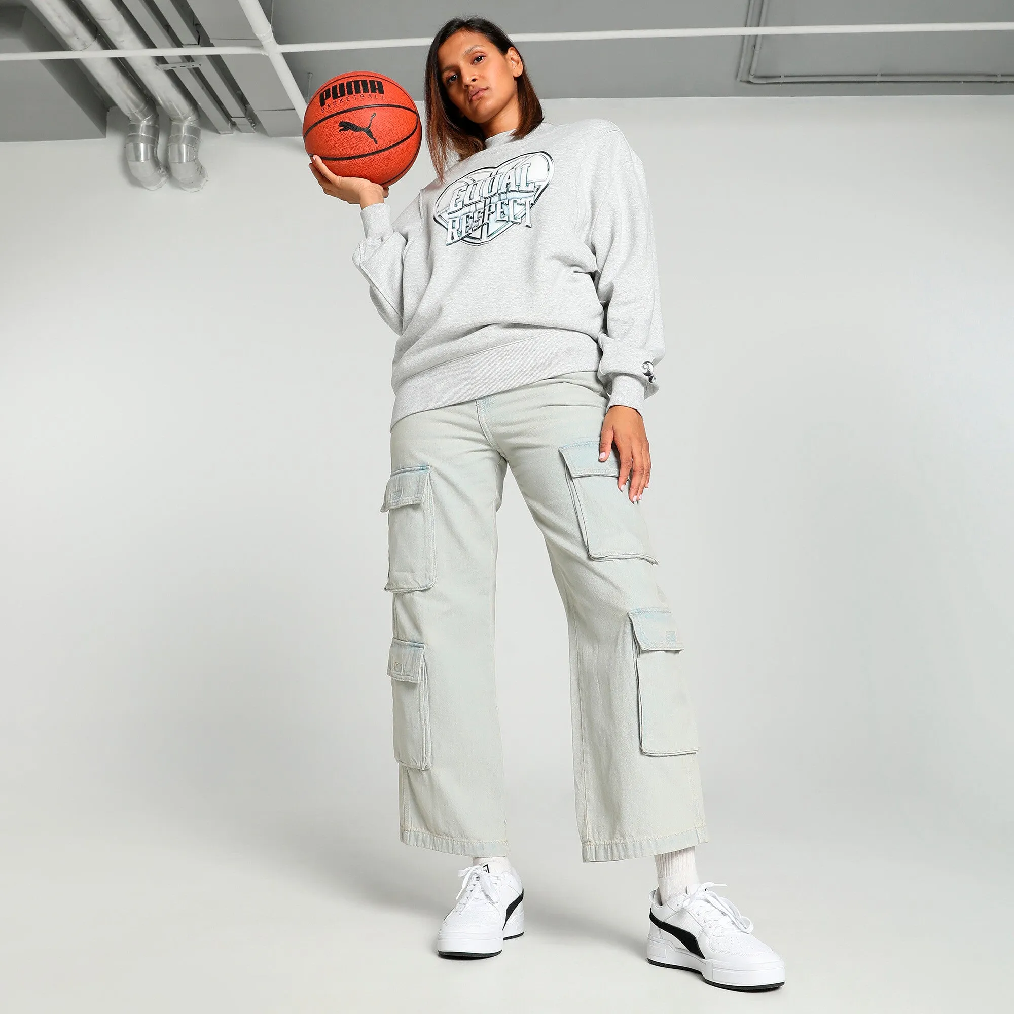 PUMA Women's Cherry On Top Graphic Basketball Crew Sweat Shirt