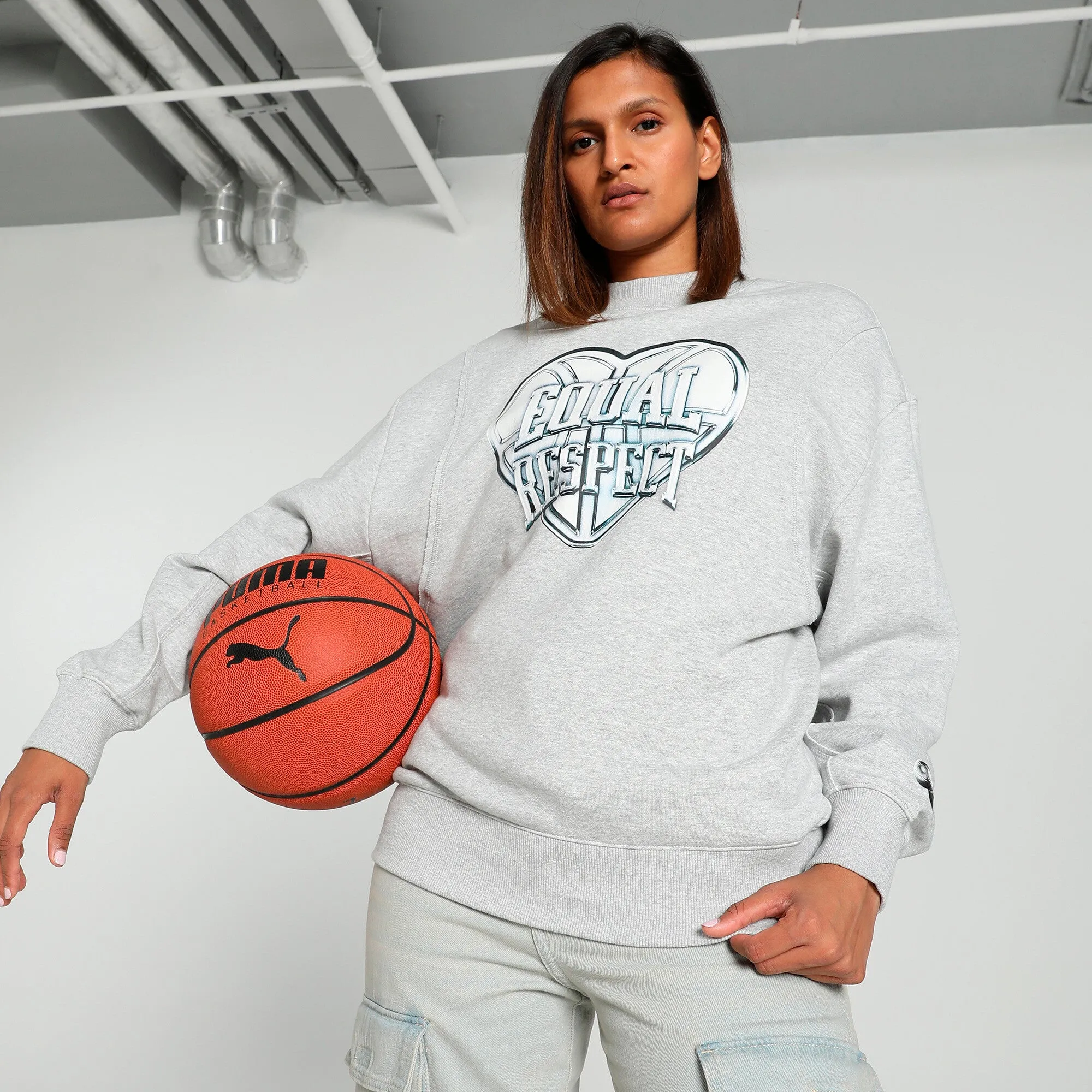 PUMA Women's Cherry On Top Graphic Basketball Crew Sweat Shirt