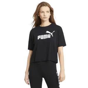 PUMA WOMEN'S ESSENTIAL CROPPED BLACK TEE