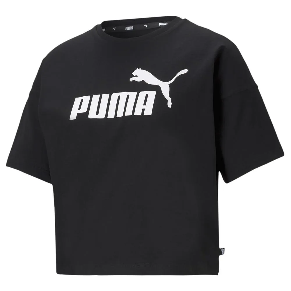PUMA WOMEN'S ESSENTIAL CROPPED BLACK TEE