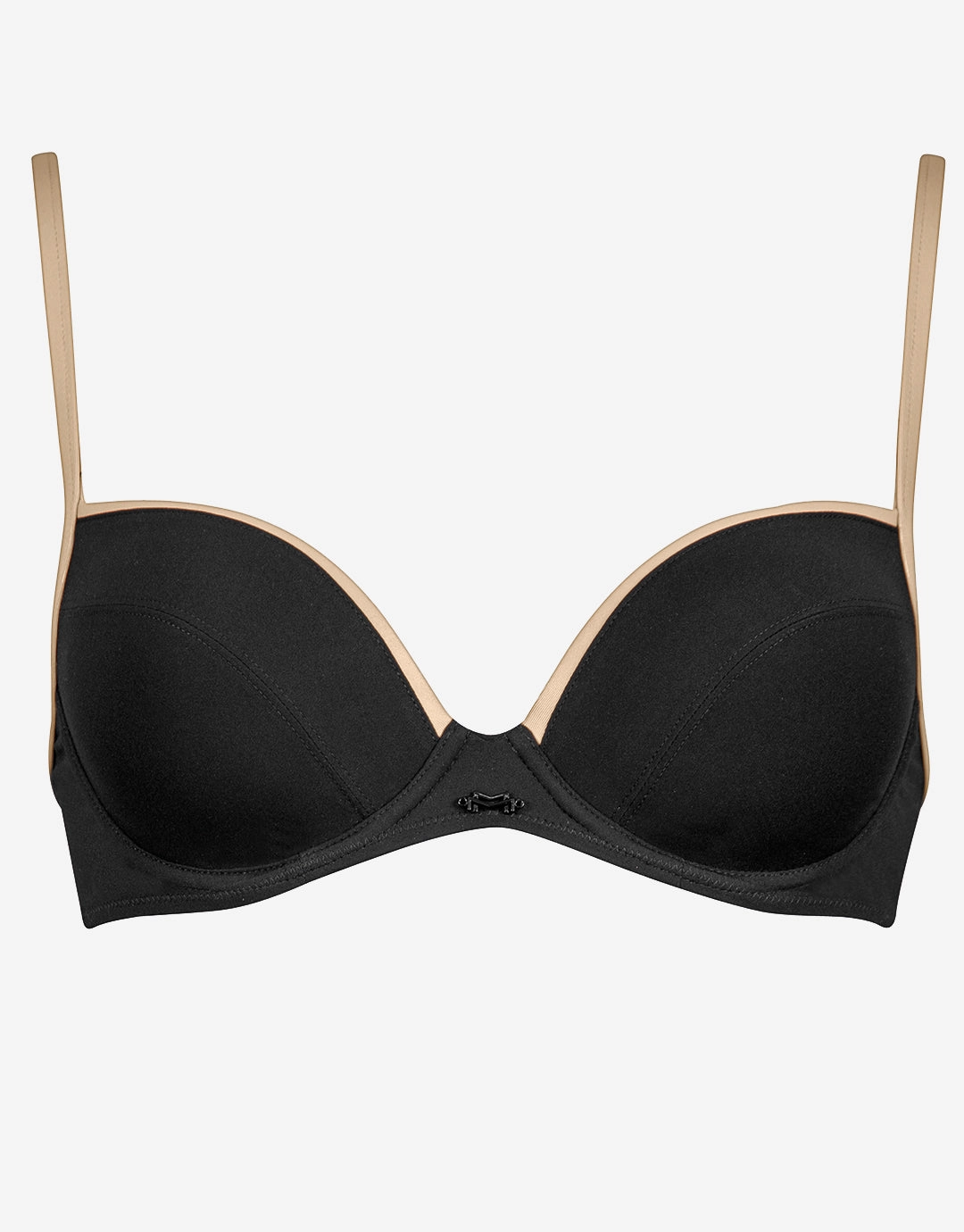 Pura Underwired Bikini Top - Black Camel stylish swimwear tops, womens beach tops