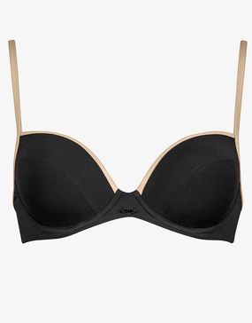 Pura Underwired Bikini Top - Black Camel stylish swimwear tops, womens beach tops