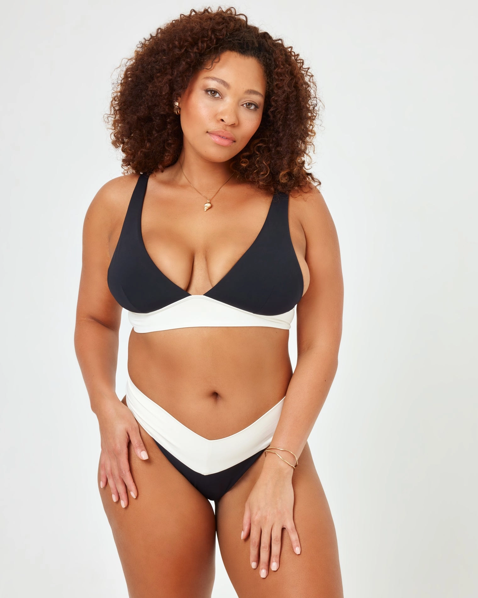 Quinn Bikini Bottom - Black-Cream