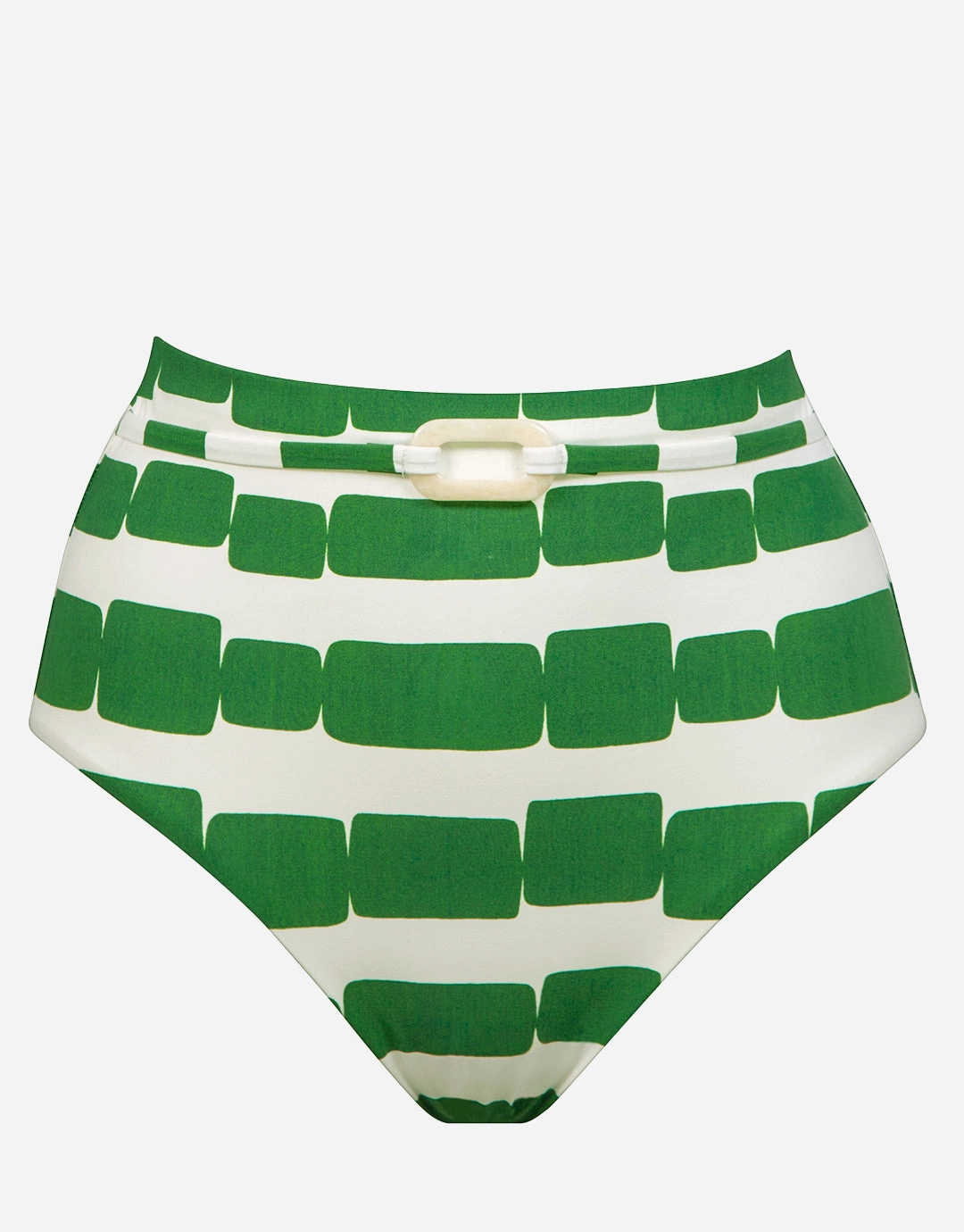 Radiance High Waist Bikini Pant - White and Clover
