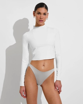 Rays Long Sleeve Top - Coconut lightweight women's swimwear, chic swim outfits for beach