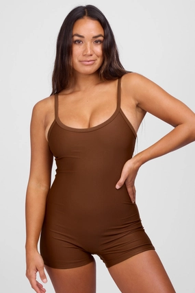Rebecca Romper One Piece Swimsuit - Coconut affordable swimwear for all, trendy swimwear for summer