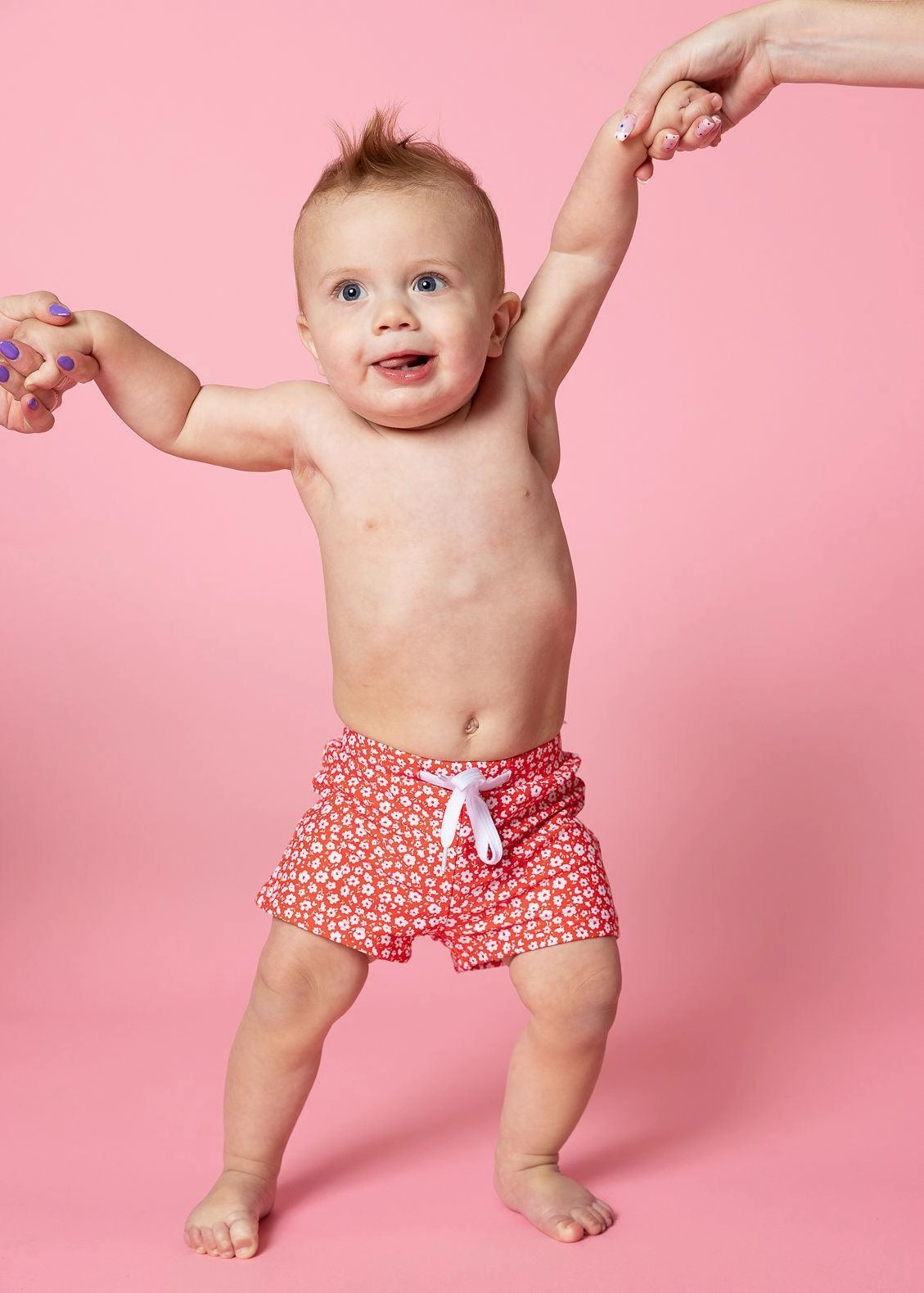 Red Ditsy Floral | Baby Euro Shorts
