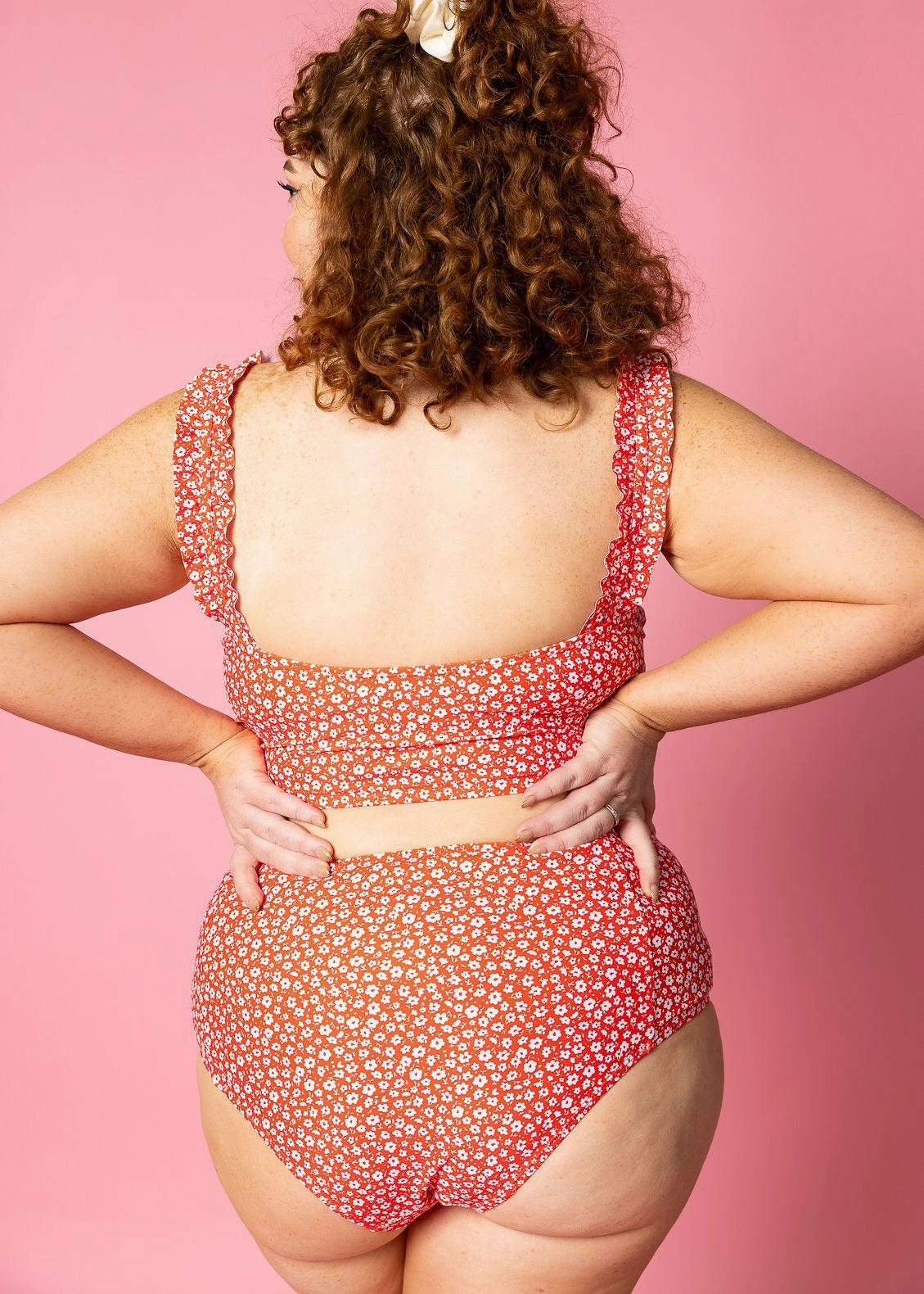 Red Ditsy Floral | Mid-Rise Bottoms