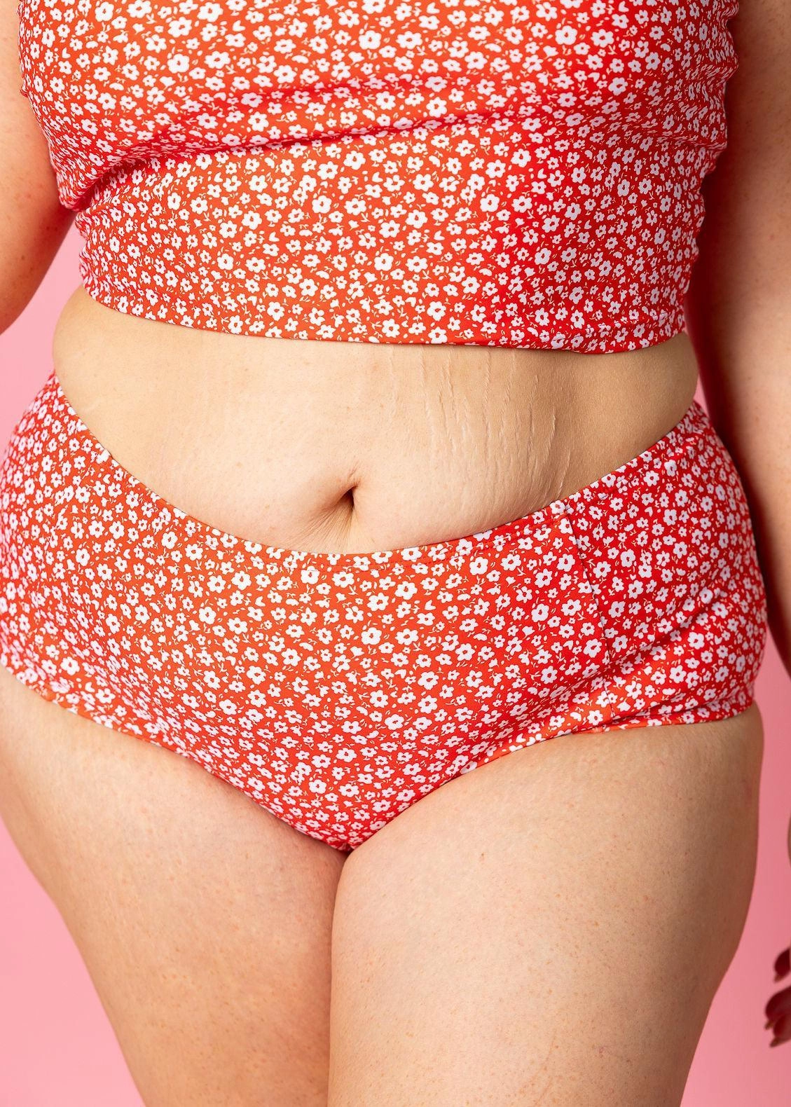 Red Ditsy Floral | Mid-Rise Bottoms