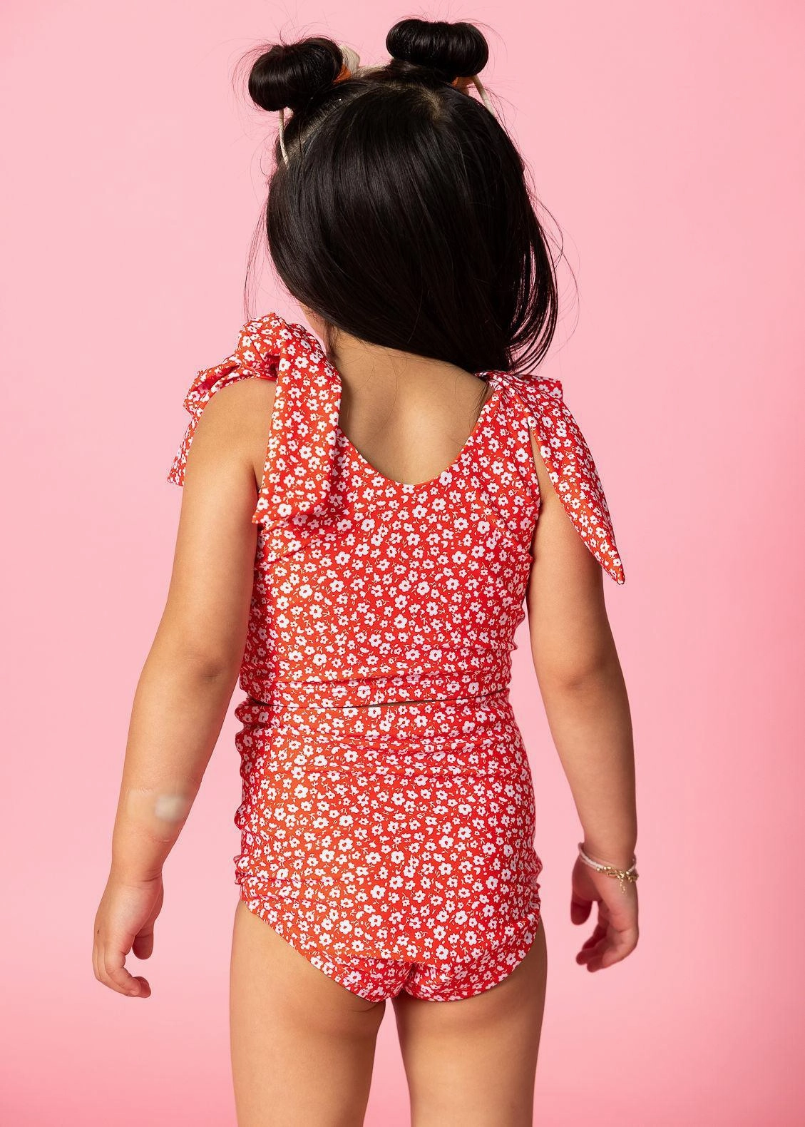Red Ditsy Floral | Mini Bow Bottoms
