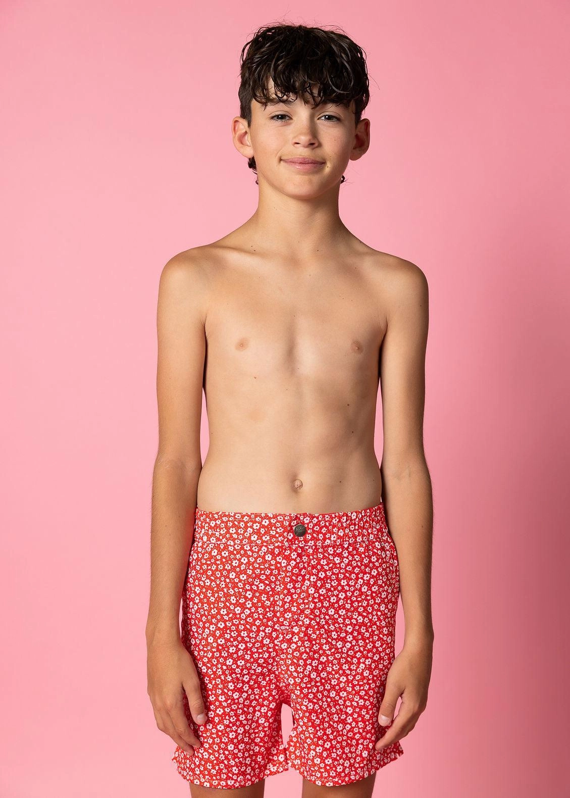 Red Ditsy Floral | Youth Boardies