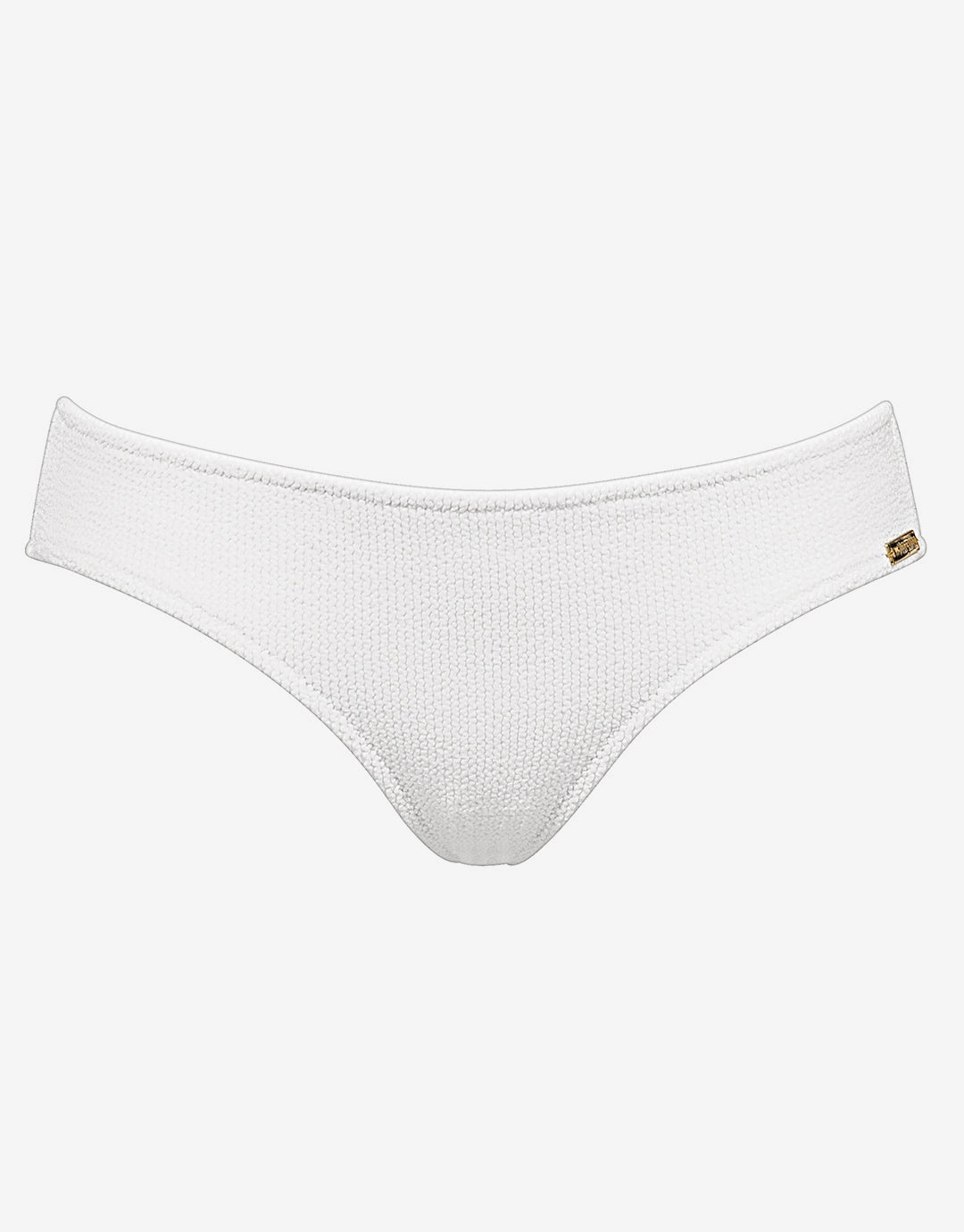 Retro Purity Zip Back Bikini Bottom - White swim shorts for women, stretch fit swim bottoms