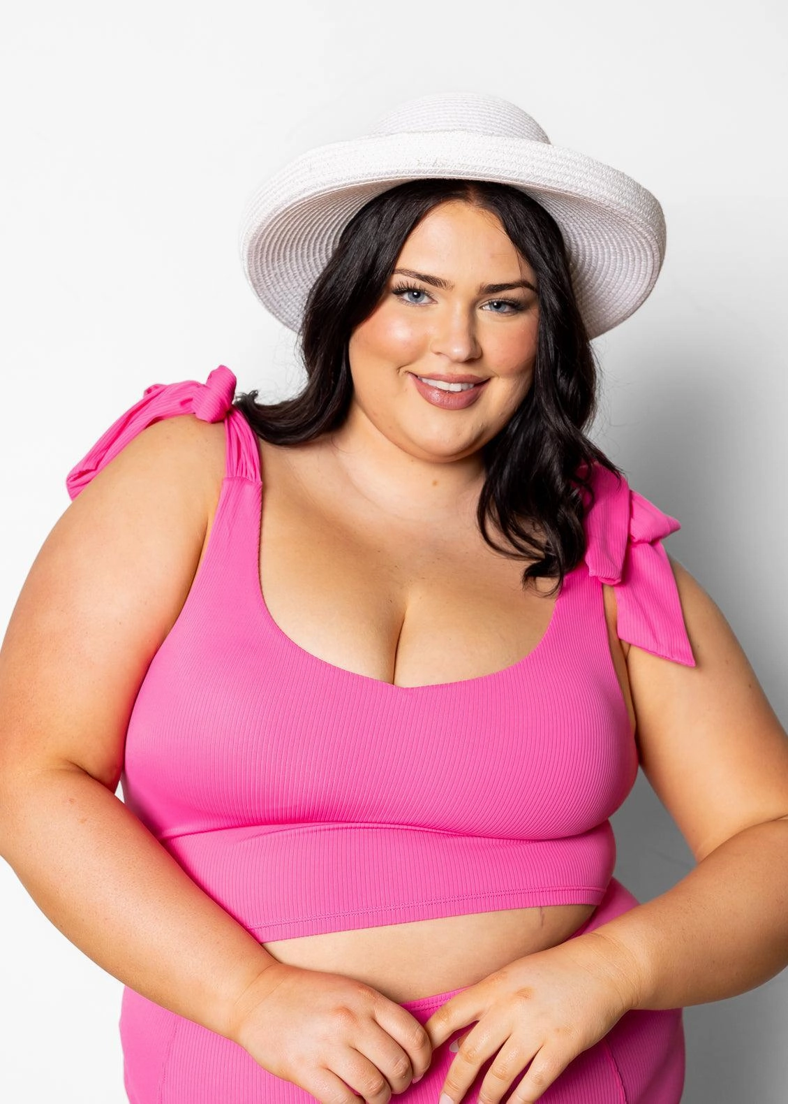Ribbed Azalea Pink | Knot Top