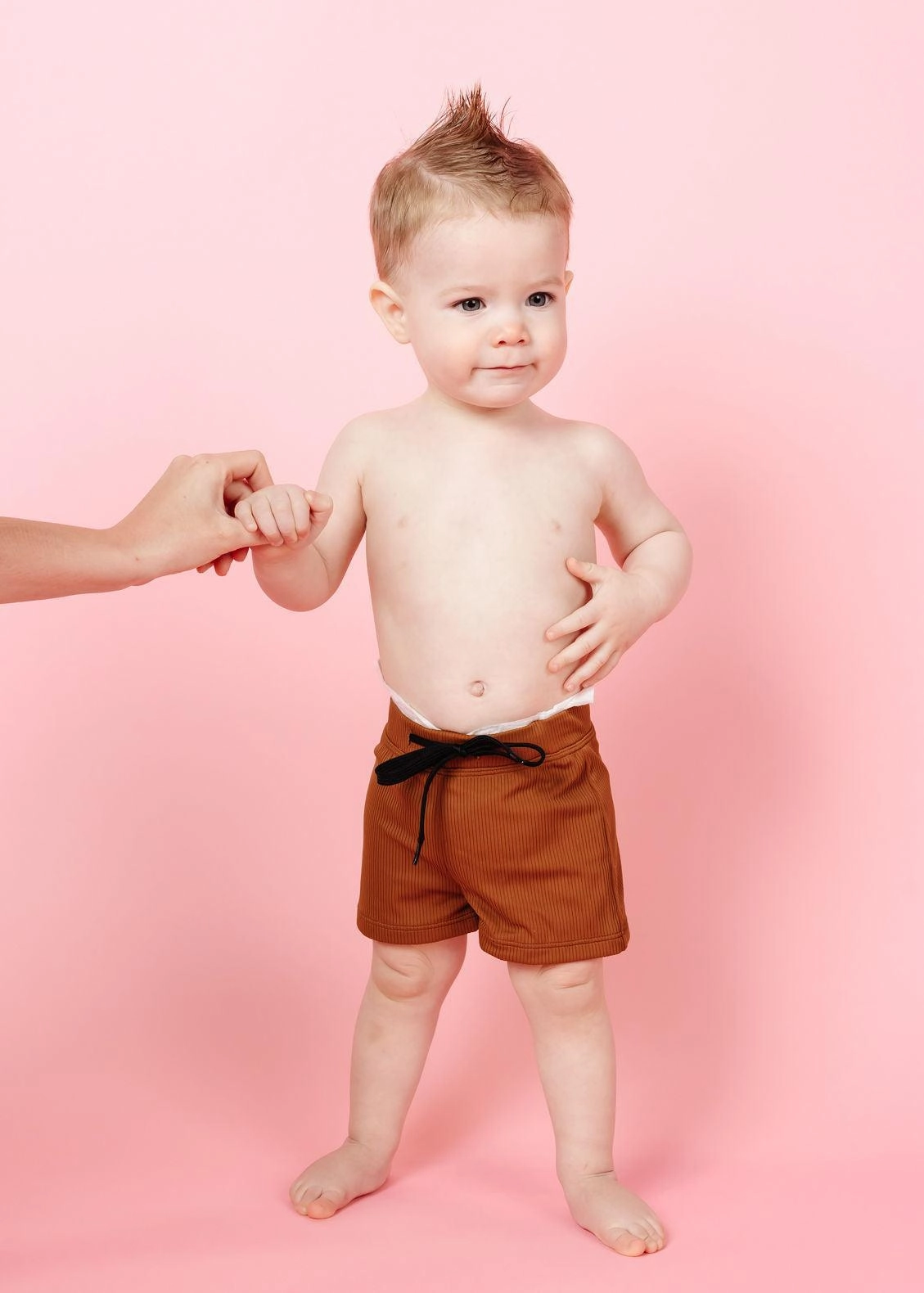 Ribbed Caramel | Baby Euro Shorts