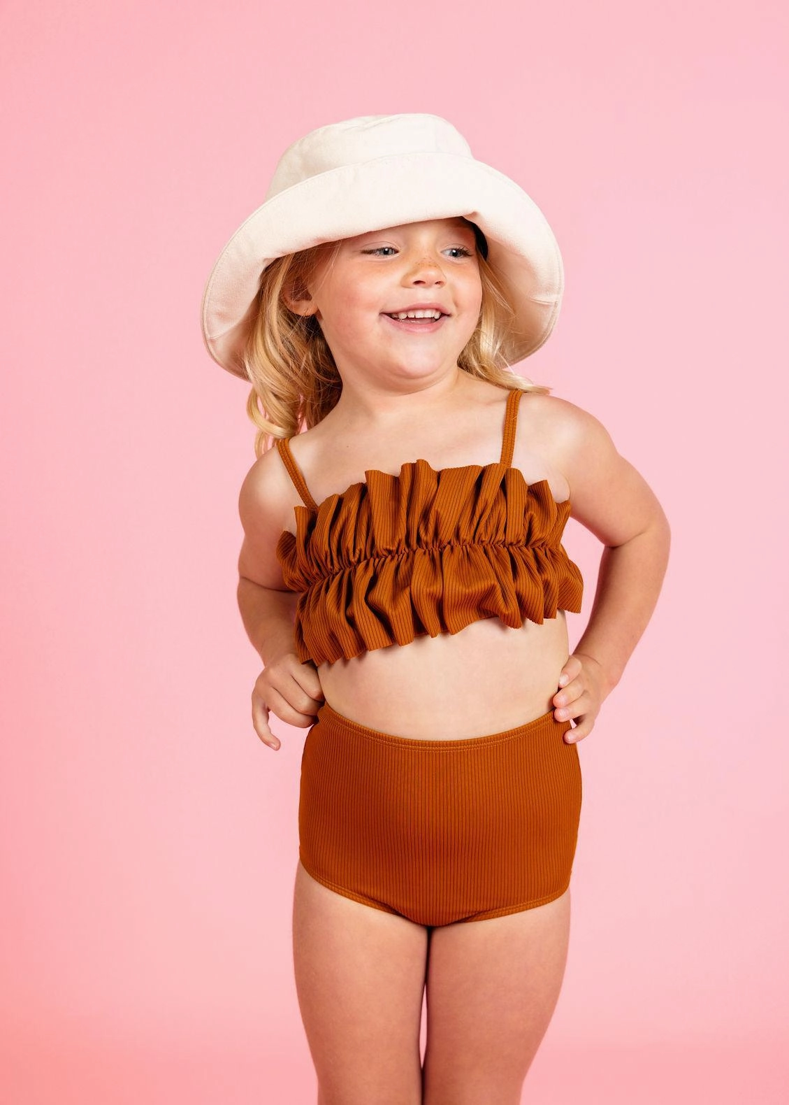 Ribbed Caramel | Mini High-Waisted Bottoms