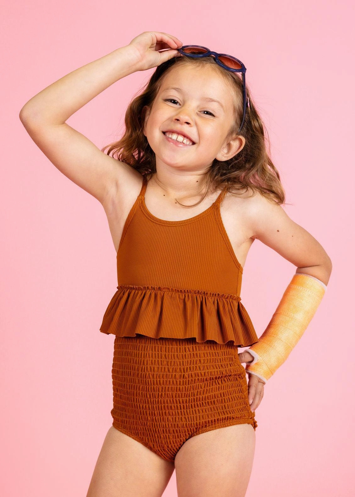 Ribbed Caramel | Mini Peplum Top