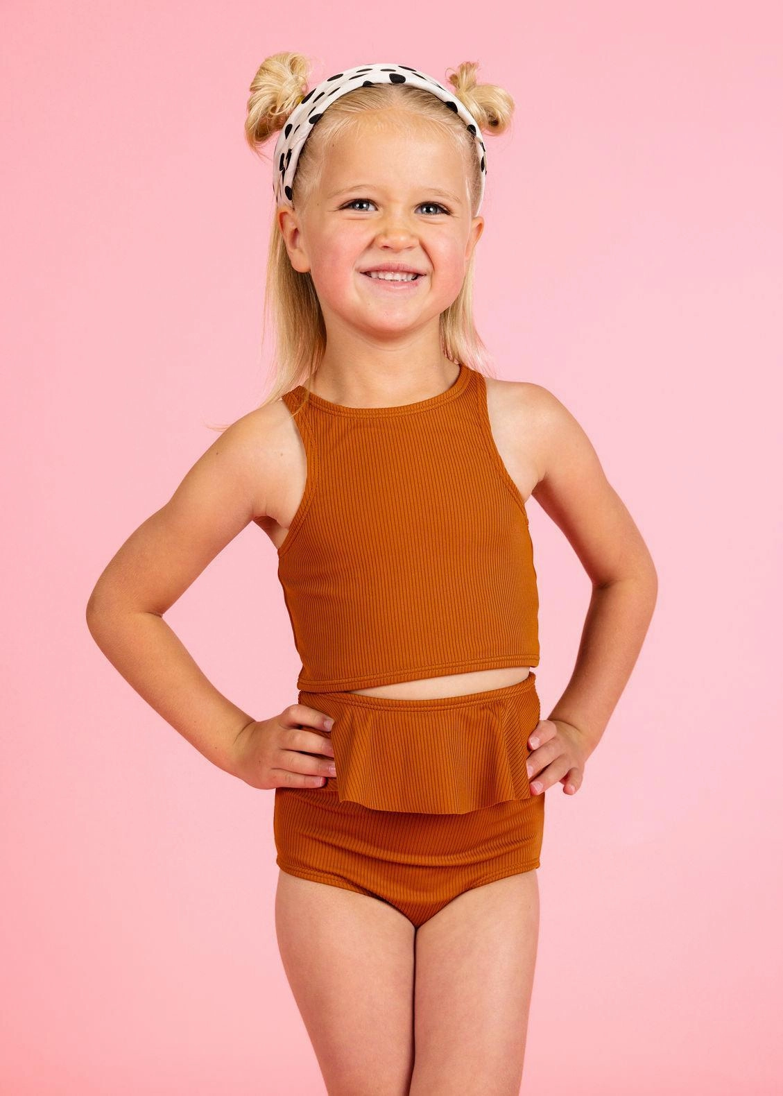 Ribbed Caramel | Mini Racer Back Top