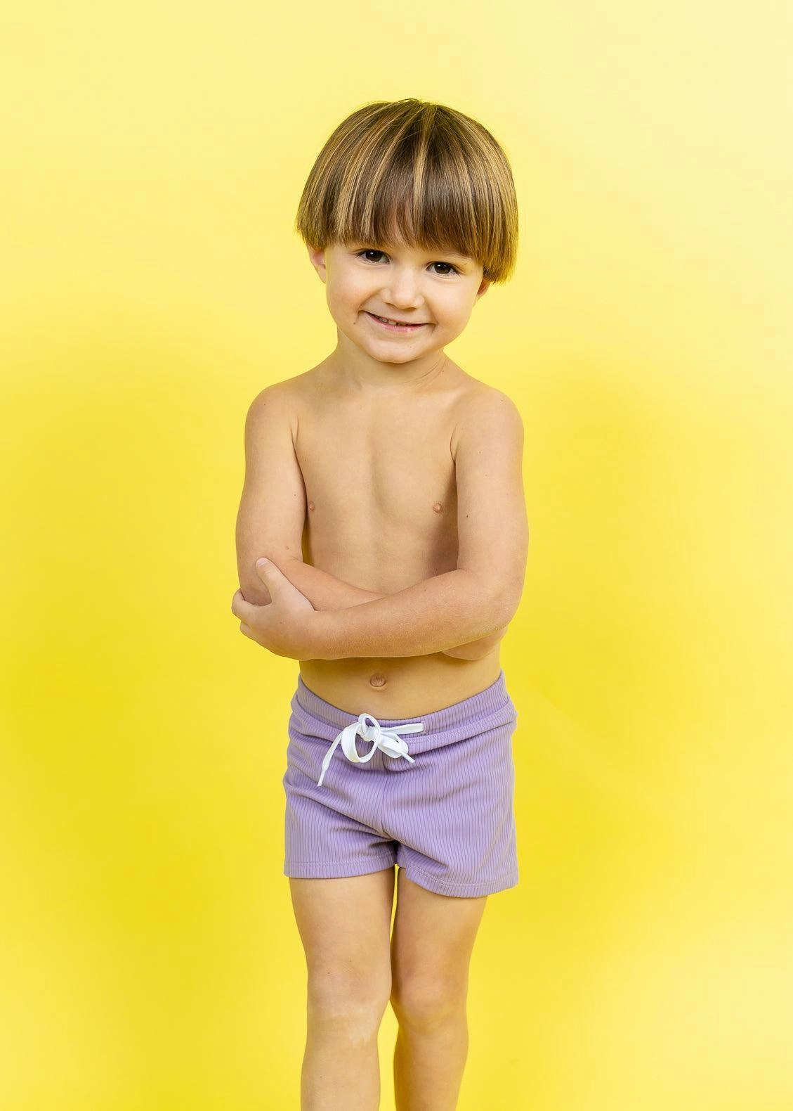 Ribbed Dusty Purple | Mini Euro Shorts