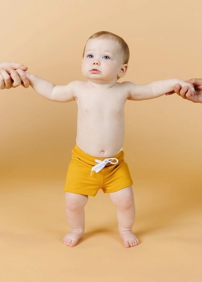 Ribbed Golden | Baby Euro Shorts boys summer swimwear, boys rash guard swim sets