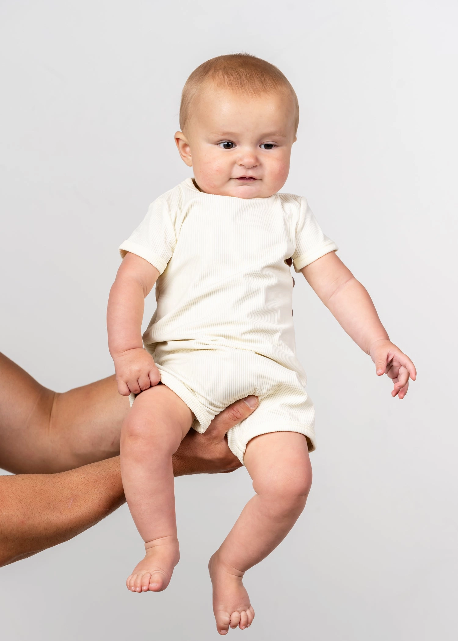 Ribbed Ivory | Baby Shorties Rashguard (Unisex)