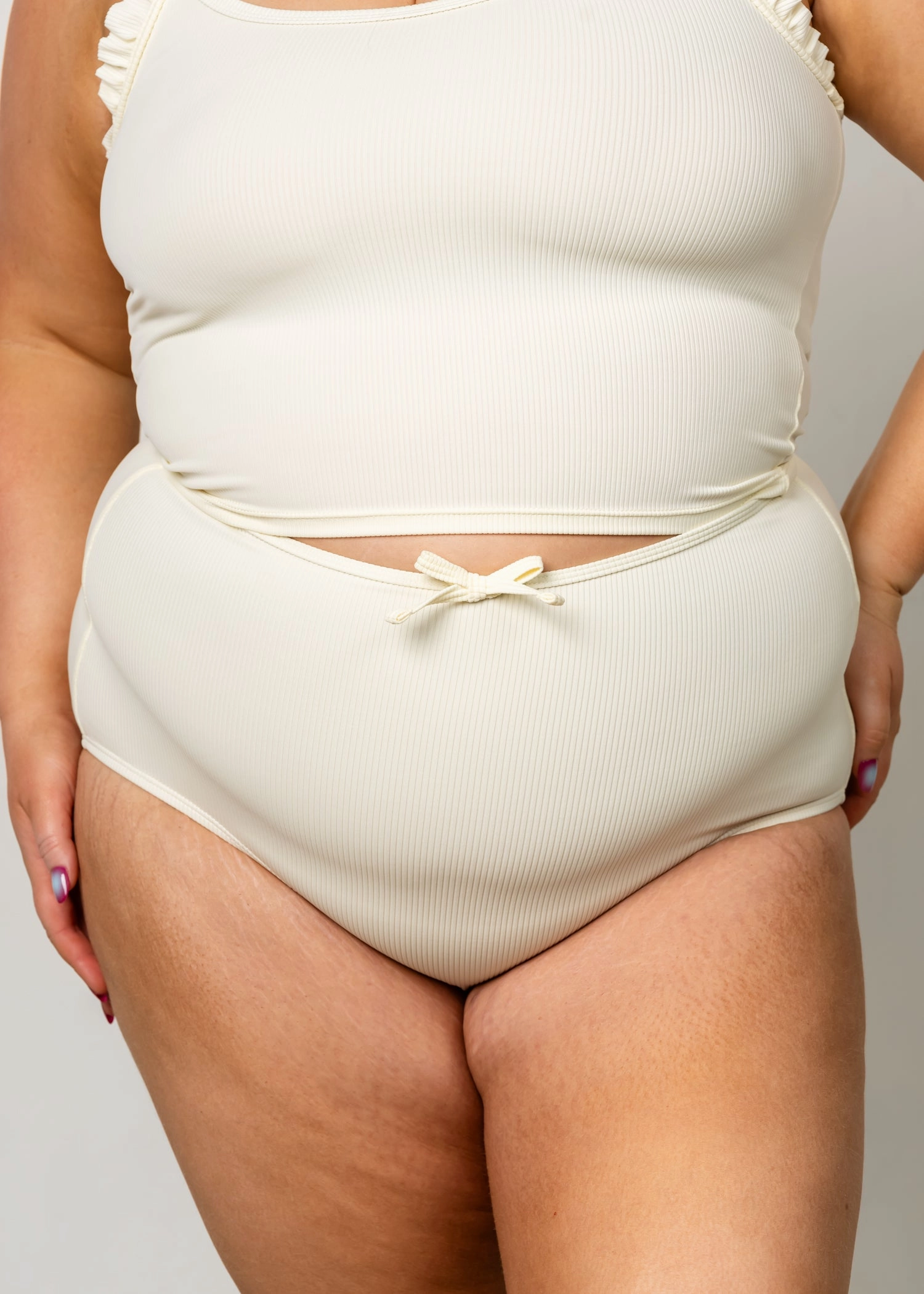 Ribbed Ivory | Bow Bottoms