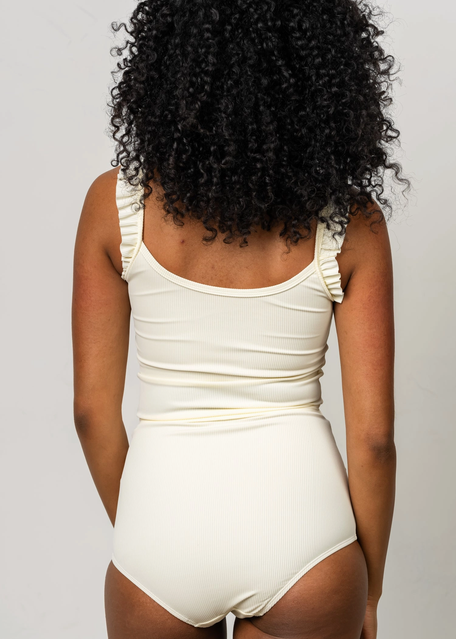 Ribbed Ivory | Flutter Top