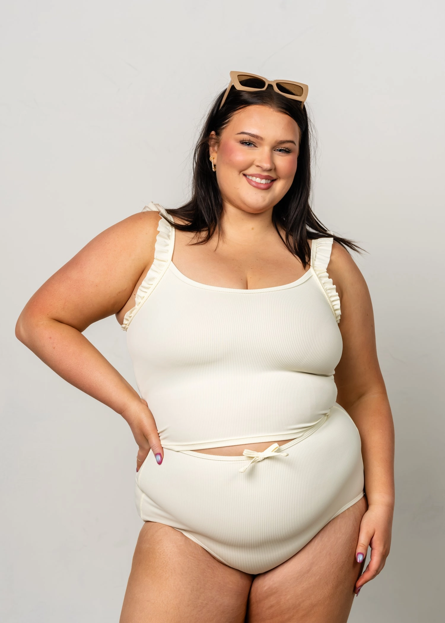Ribbed Ivory | Flutter Top