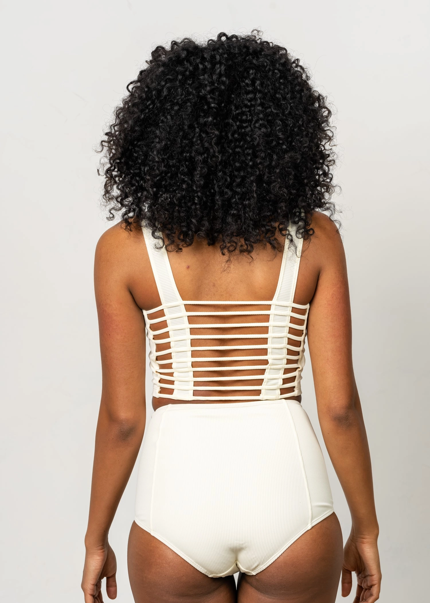 Ribbed Ivory | High-Waisted Bottoms