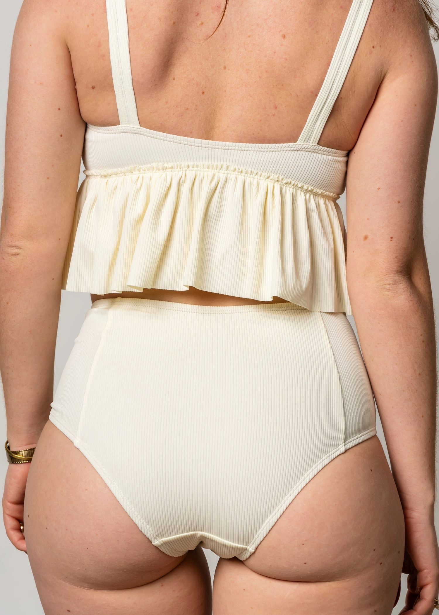 Ribbed Ivory | Mid-Rise Bottoms