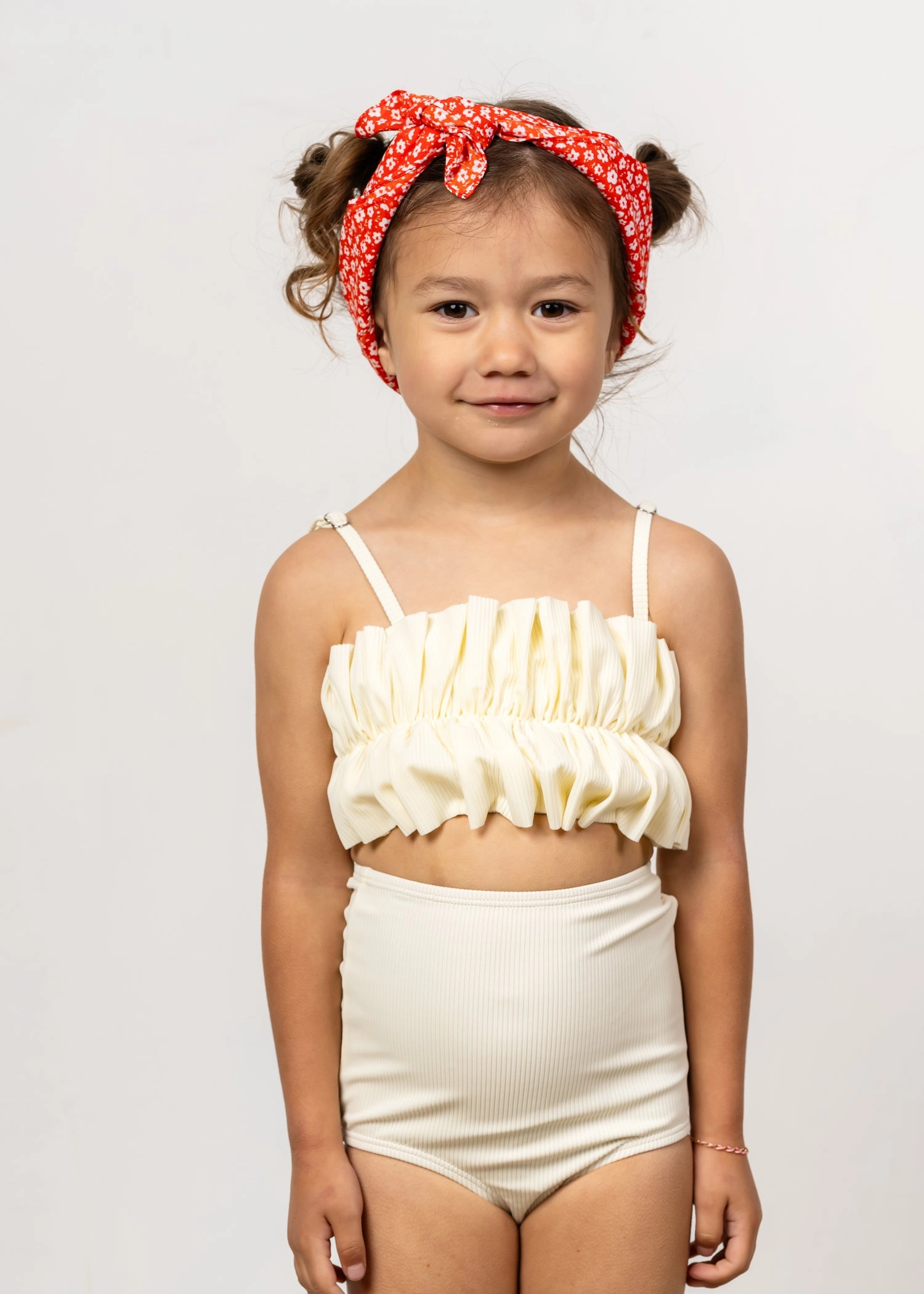 Ribbed Ivory | Mini Oversized Ruffle Top