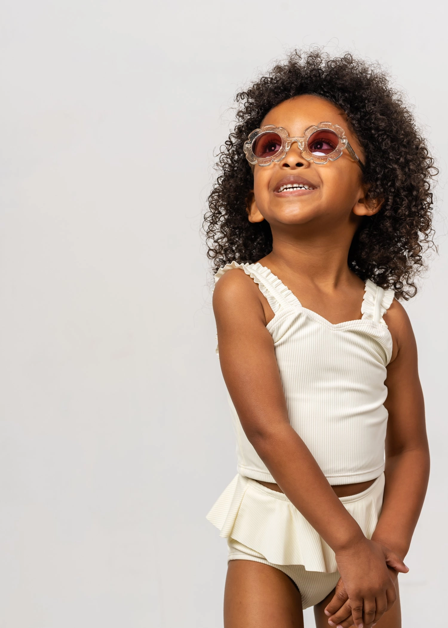 Ribbed Ivory | Mini Peplum Bottoms