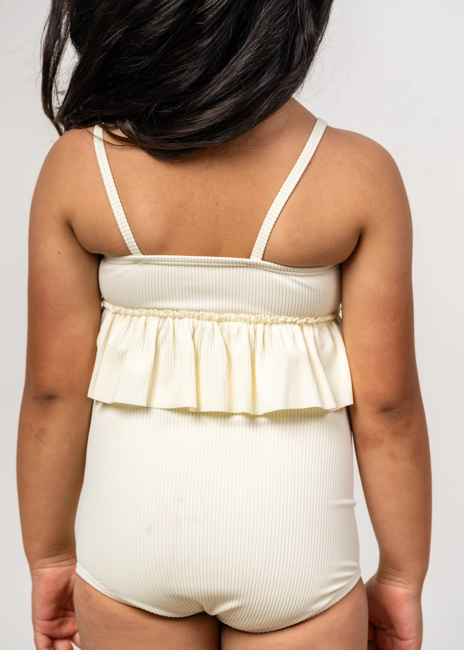 Ribbed Ivory | Mini Peplum Top