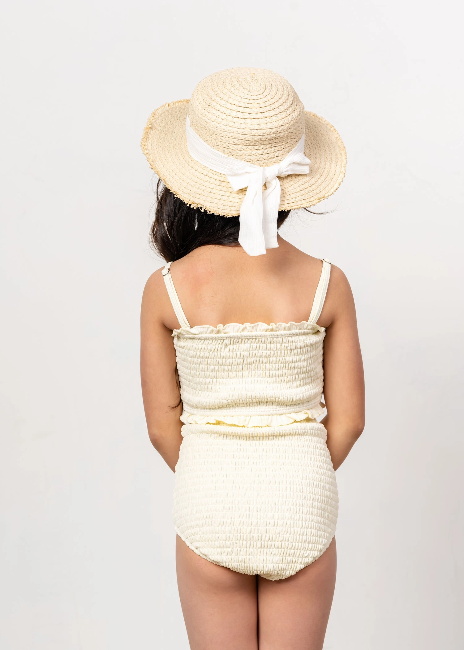 Ribbed Ivory | Mini Smocked Bottoms