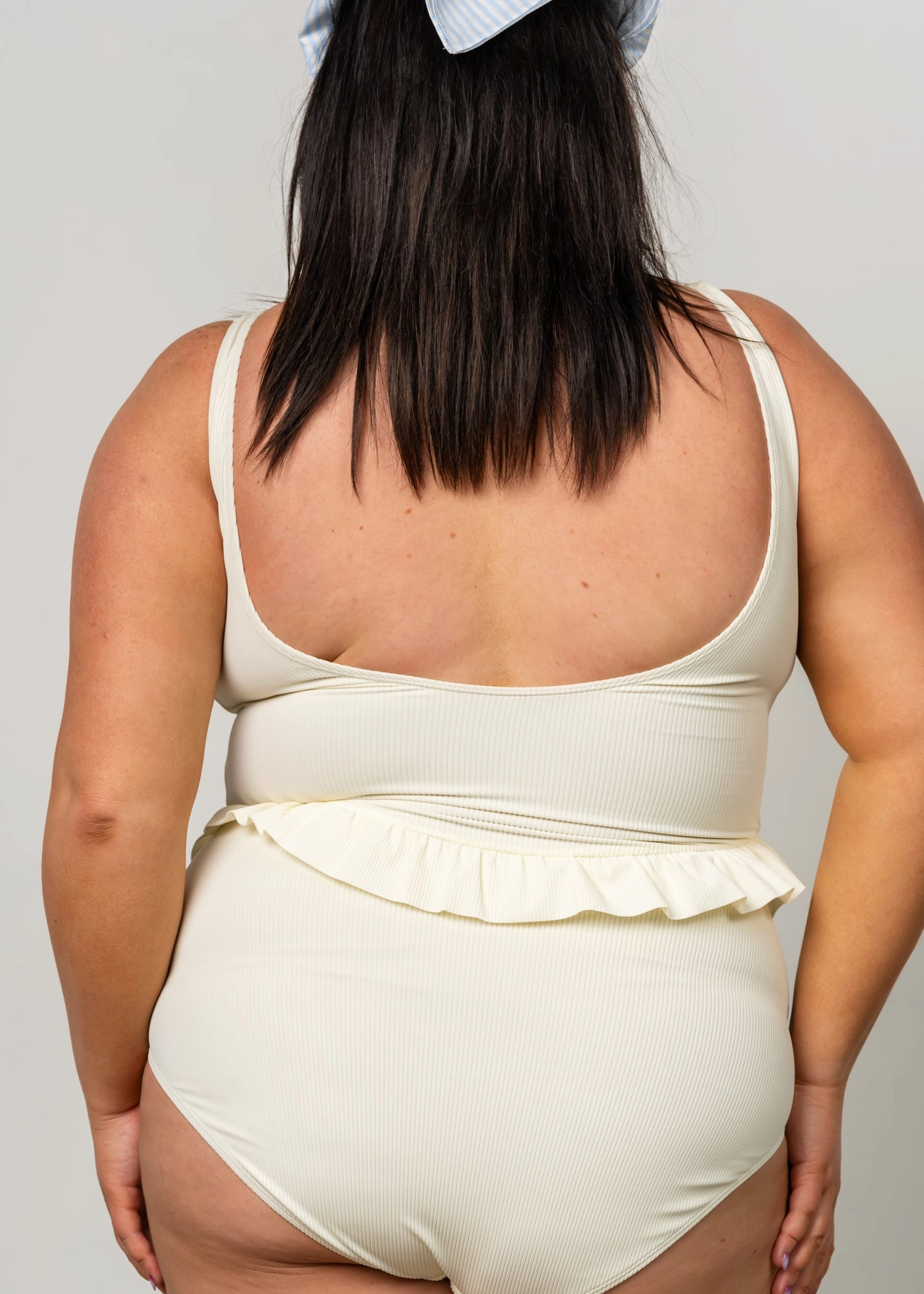 Ribbed Ivory | Skirted One-Piece