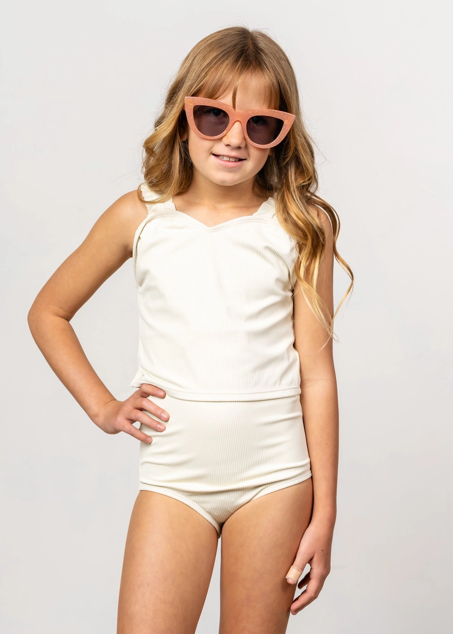 Ribbed Ivory | Youth High-Waisted Bottoms