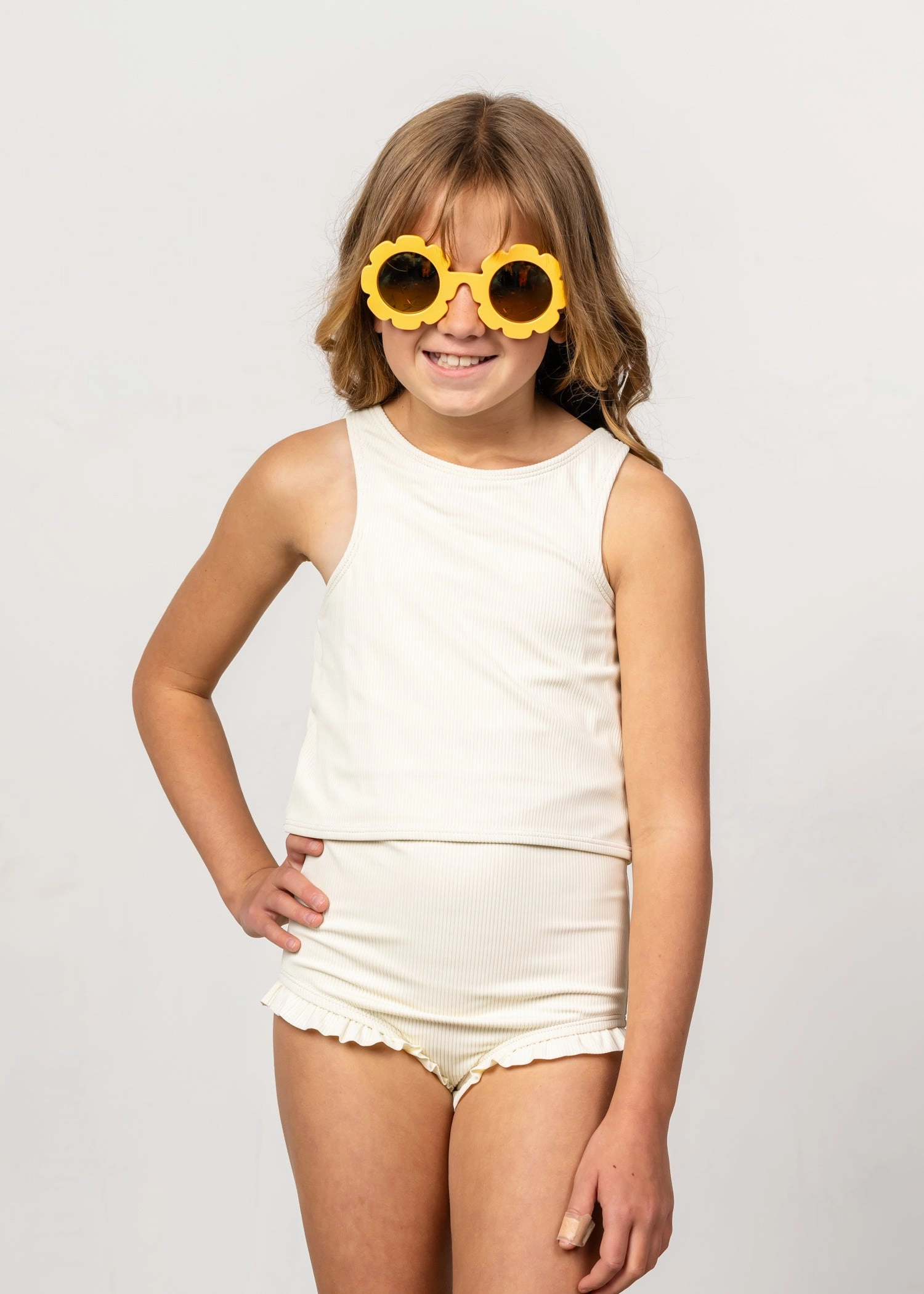 Ribbed Ivory | Youth Racer Back Top
