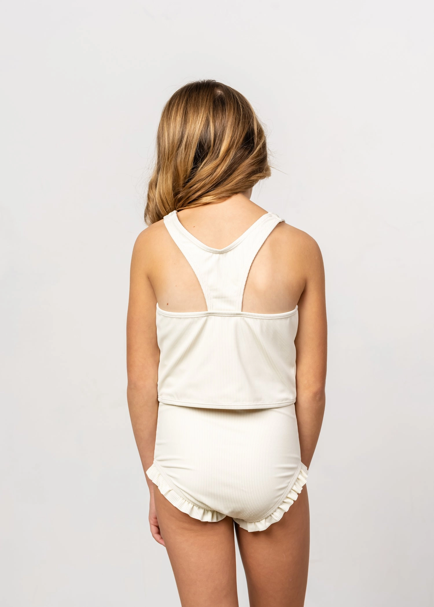 Ribbed Ivory | Youth Racer Back Top