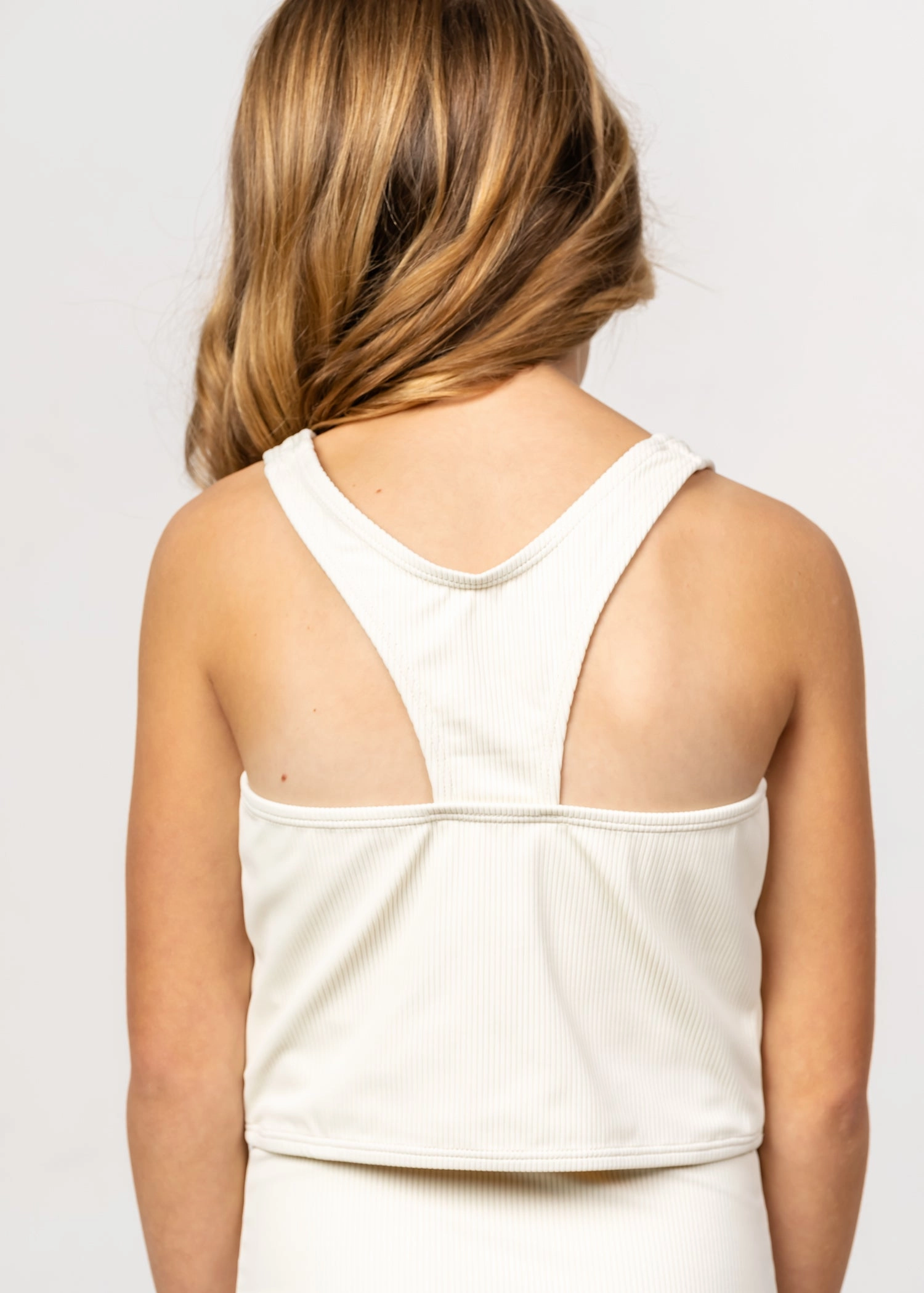 Ribbed Ivory | Youth Racer Back Top