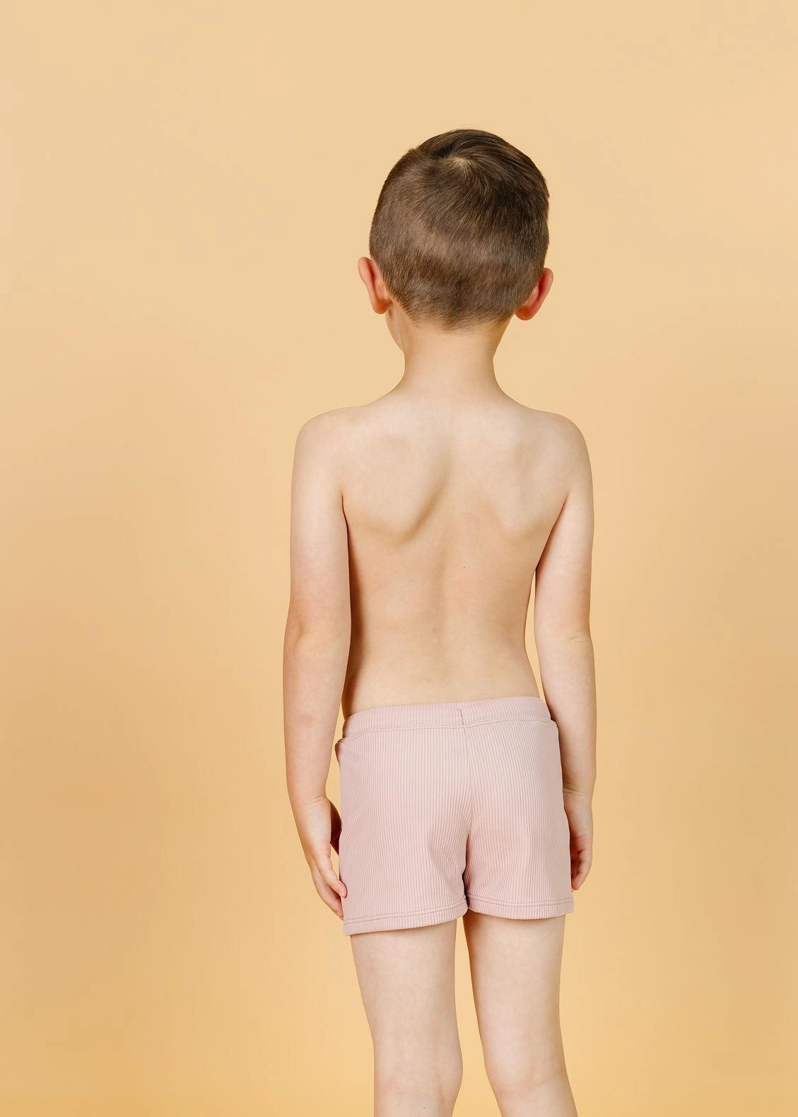 Ribbed Light Mauve | Mini Euro Shorts