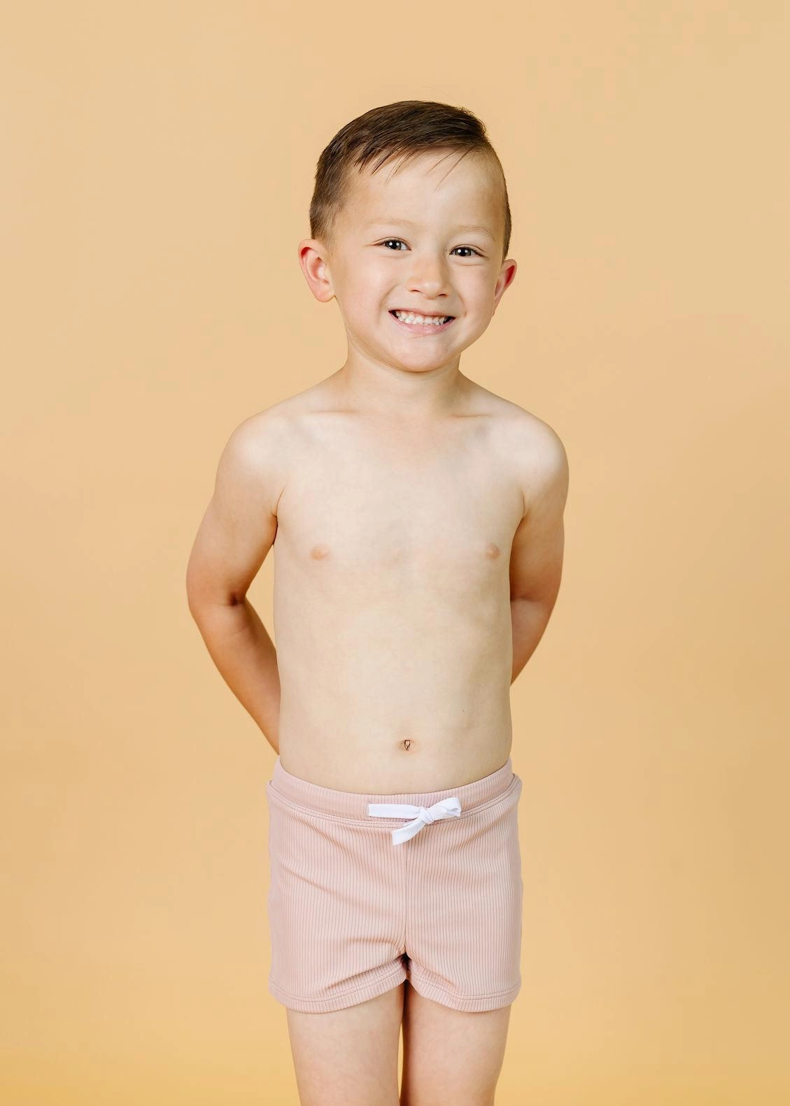 Ribbed Light Mauve | Mini Euro Shorts boys summer swimwear, boys rash guard swim sets