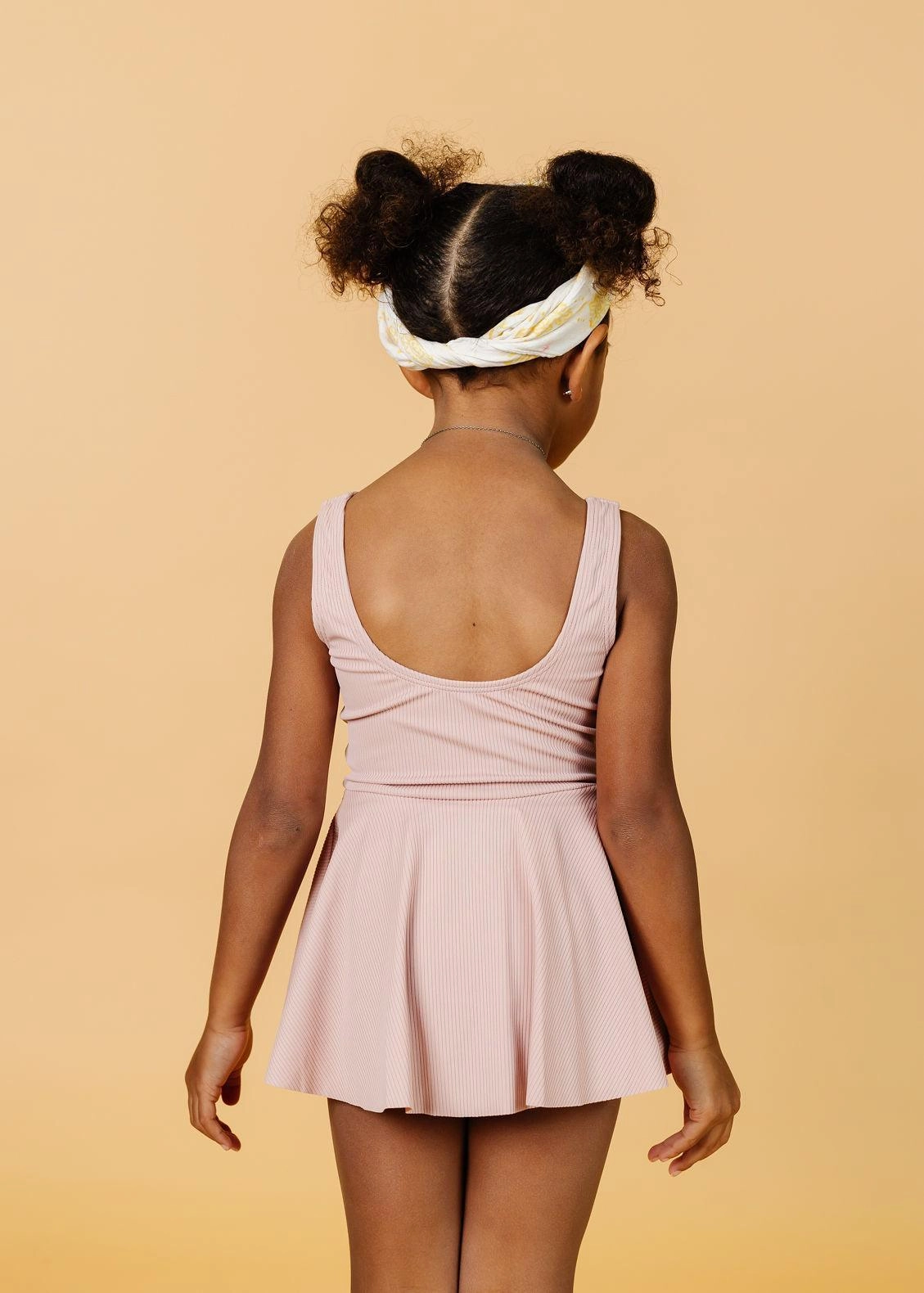 Ribbed Light Mauve | Mini Skirted One-Piece