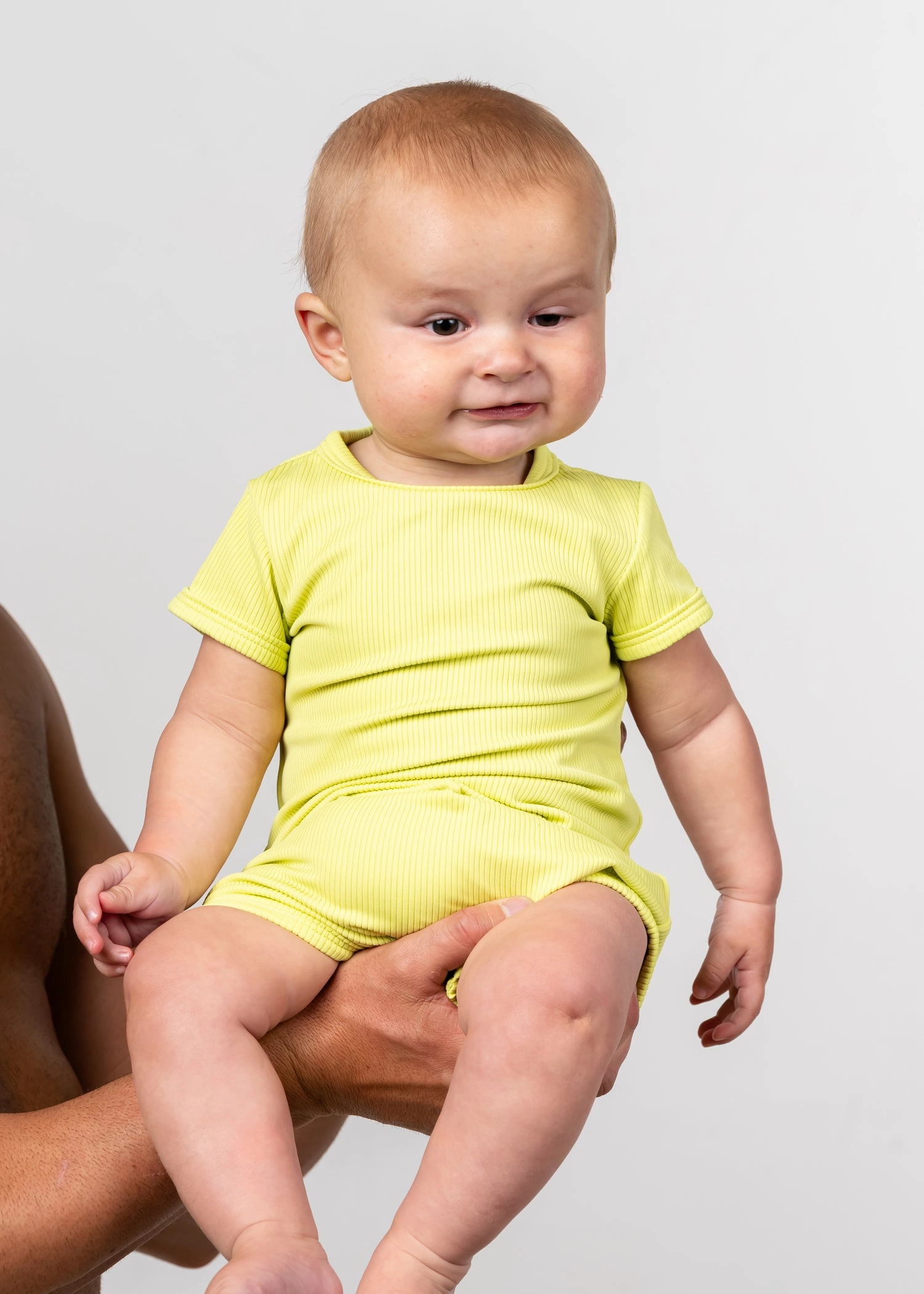 Ribbed Limelight | Baby Shorties Rashguard (Unisex)