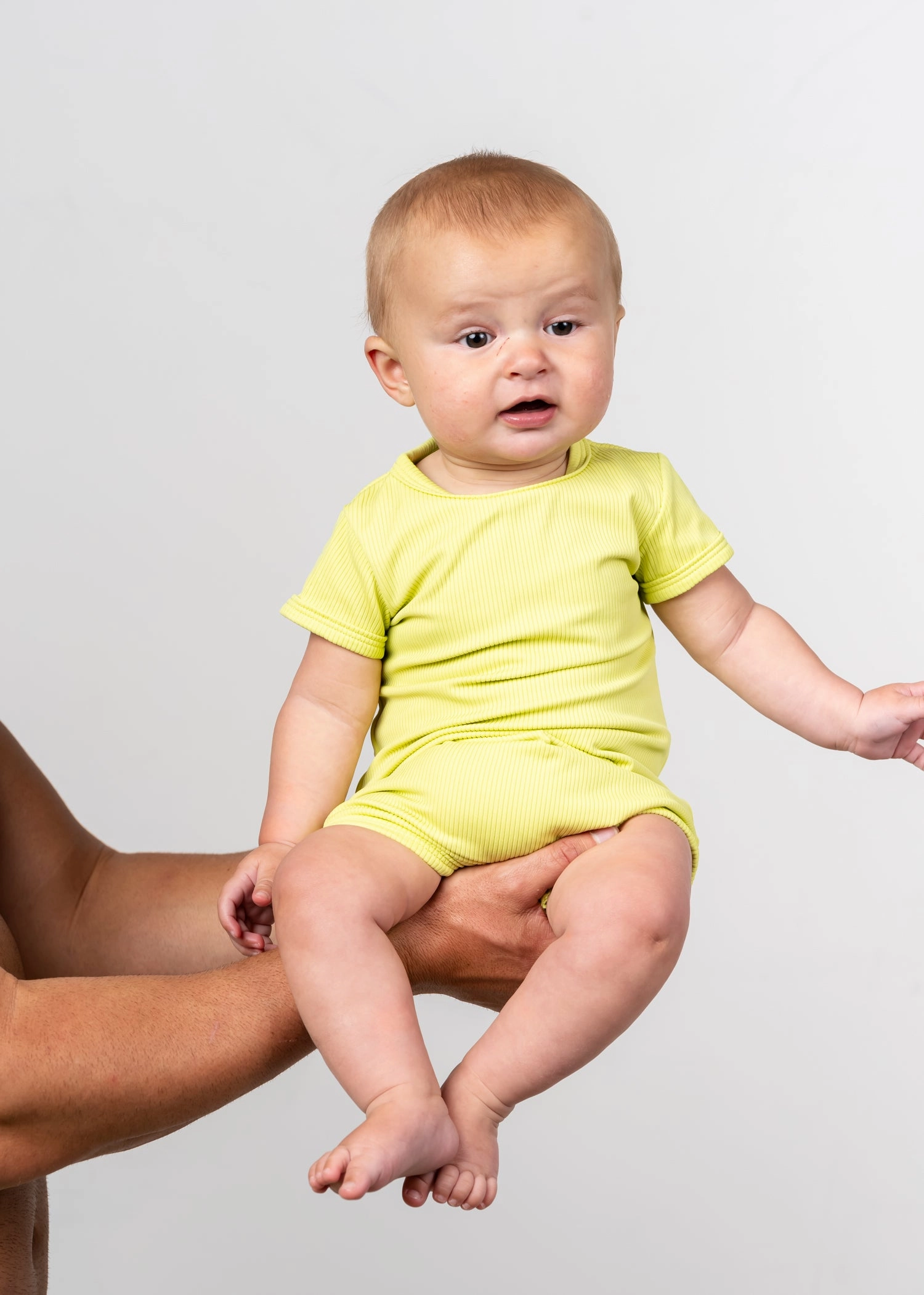 Ribbed Limelight | Baby Shorties Rashguard (Unisex)