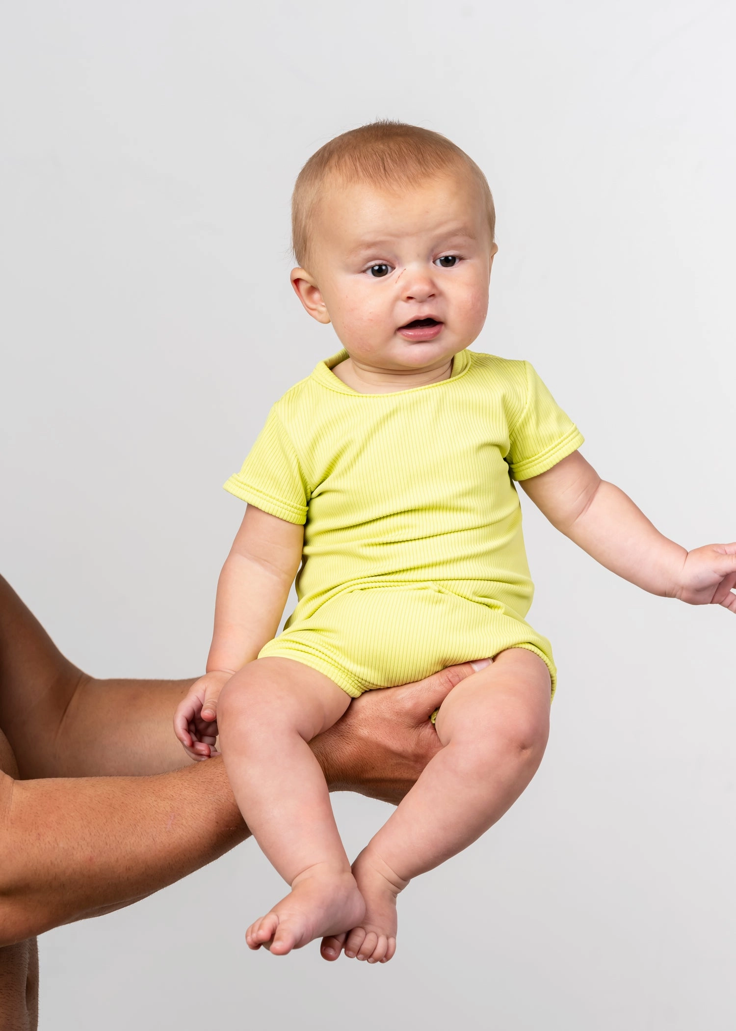 Ribbed Limelight | Baby Shorties Rashguard (Unisex)