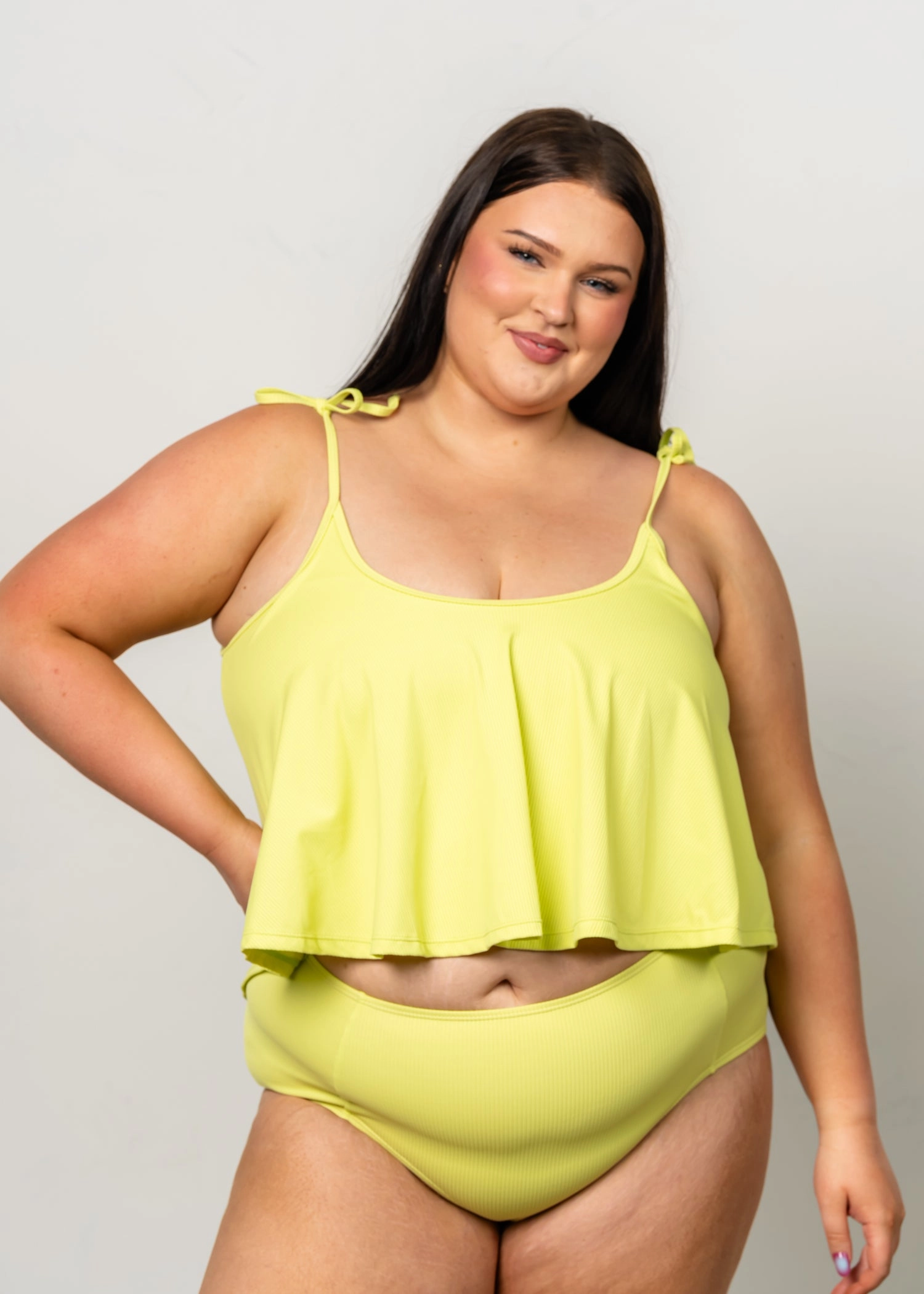Ribbed Limelight | Mid-Rise Bottoms