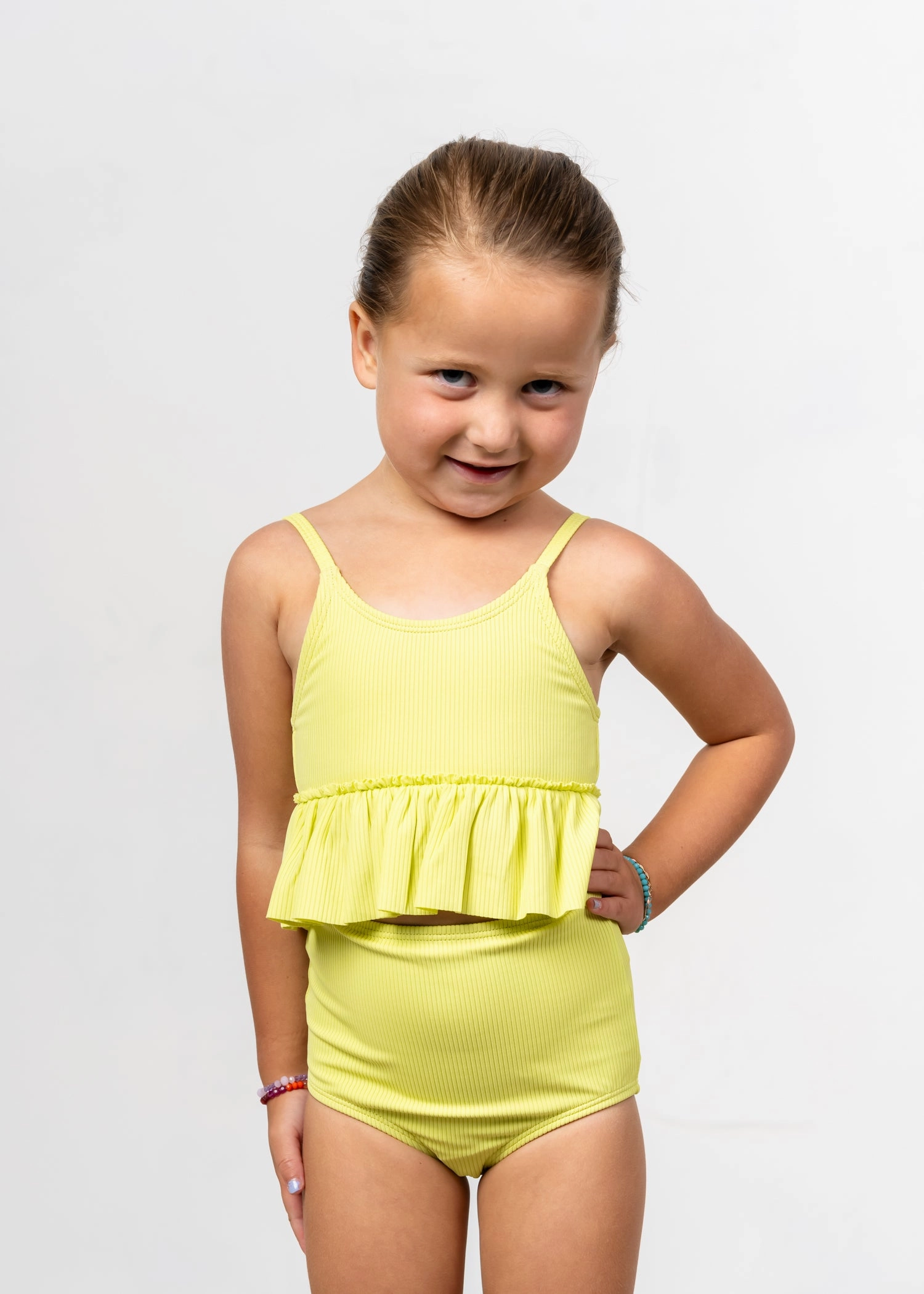 Ribbed Limelight | Mini High-Waisted Bottoms