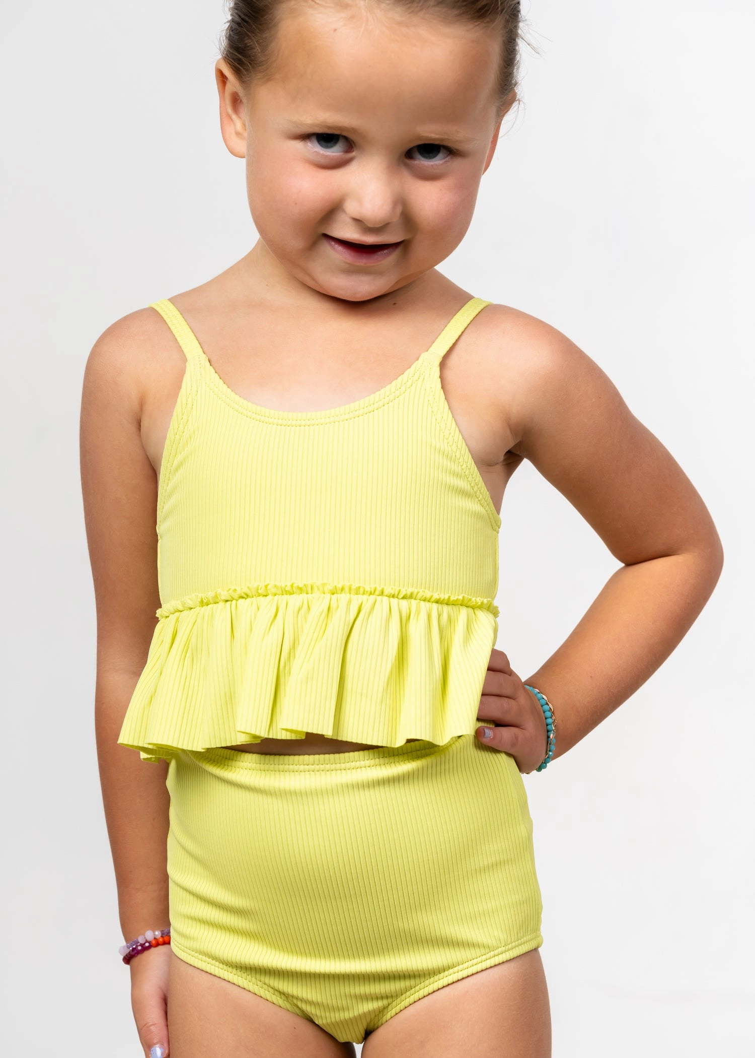 Ribbed Limelight | Mini High-Waisted Bottoms