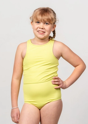 Ribbed Limelight | Youth High-Waisted Bottoms cute girls swimsuits, stylish swimwear for girls
